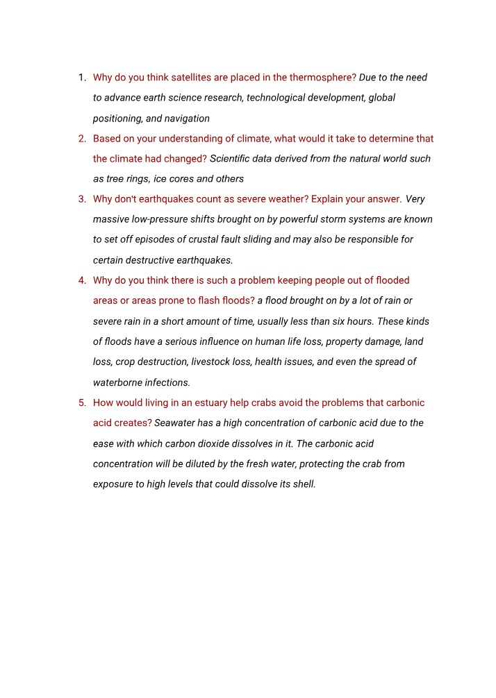 Importance of Thermosphere Satellites for Earth