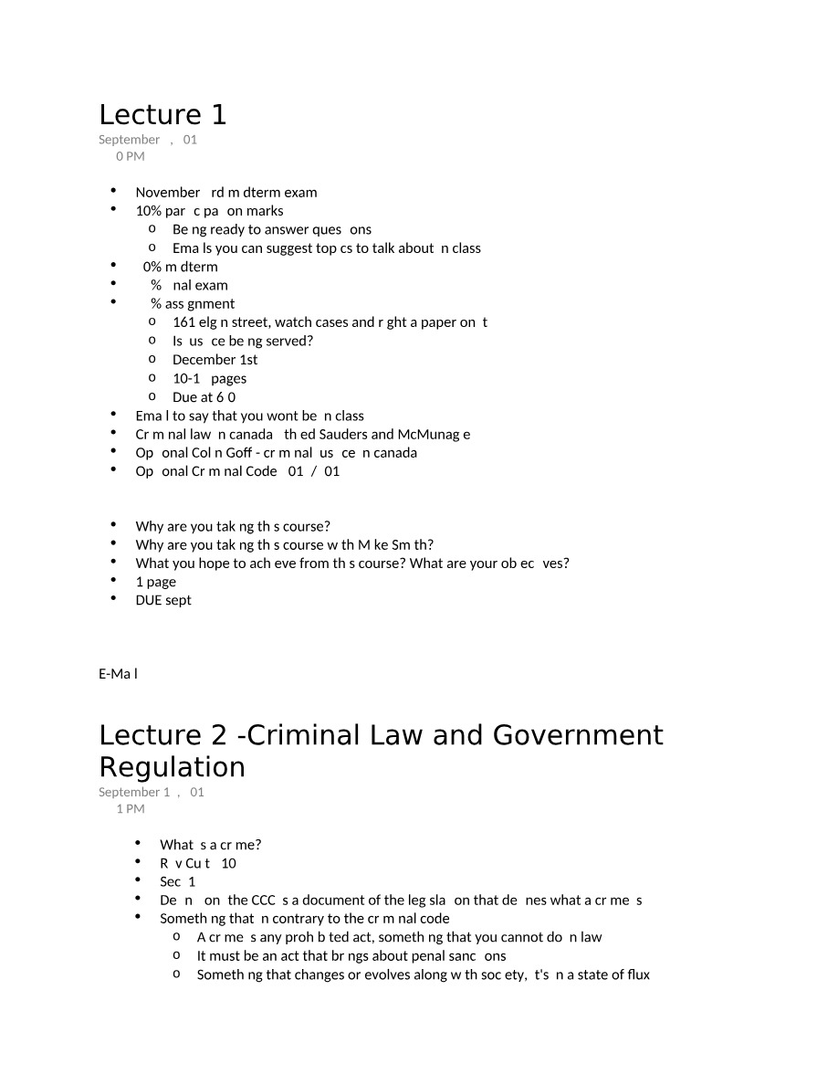 Lecture Notes on Criminal Law