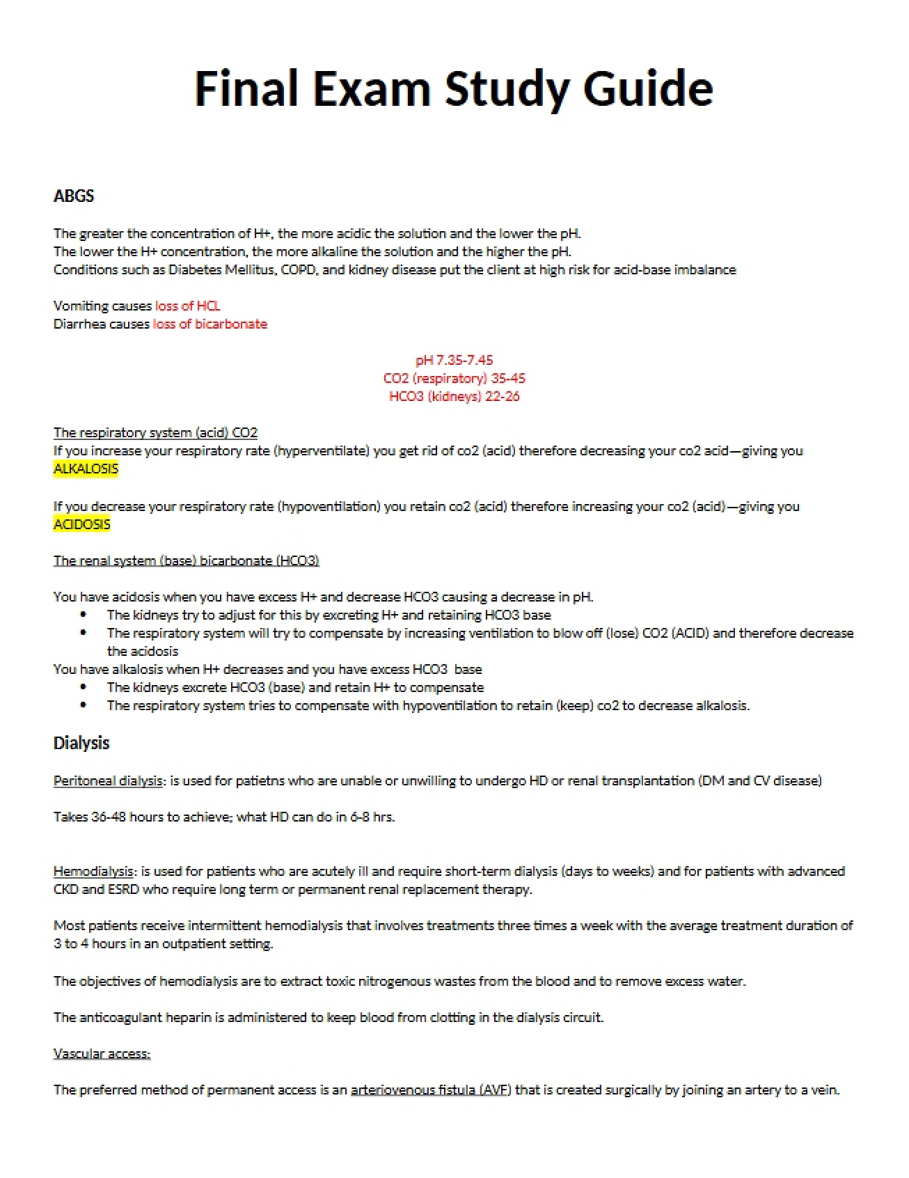 Guide for Adult Nursing Final