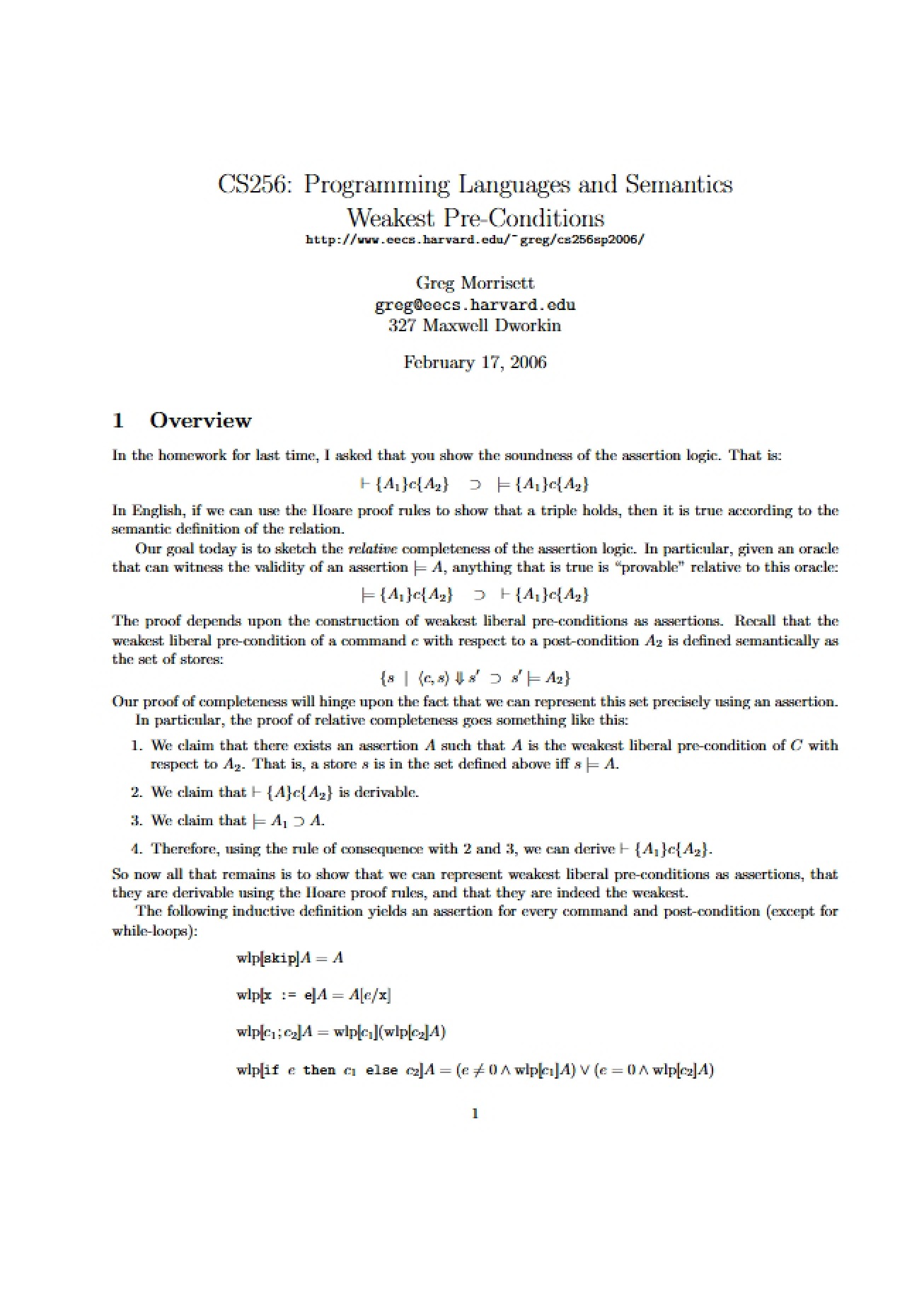 Understanding Weakest Pre-Conditions in Semantics