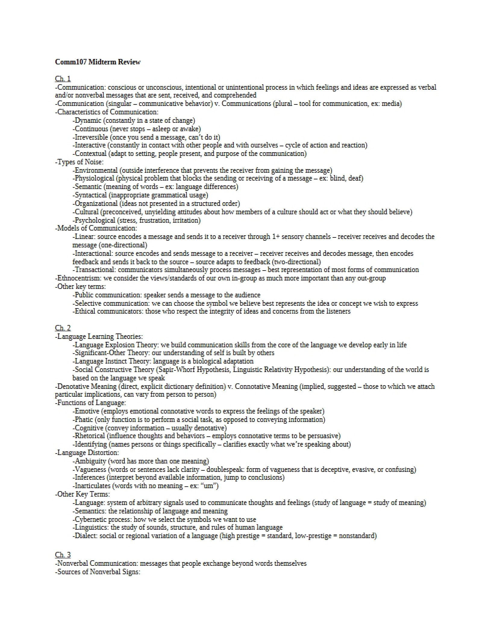 Midterm Review Materials