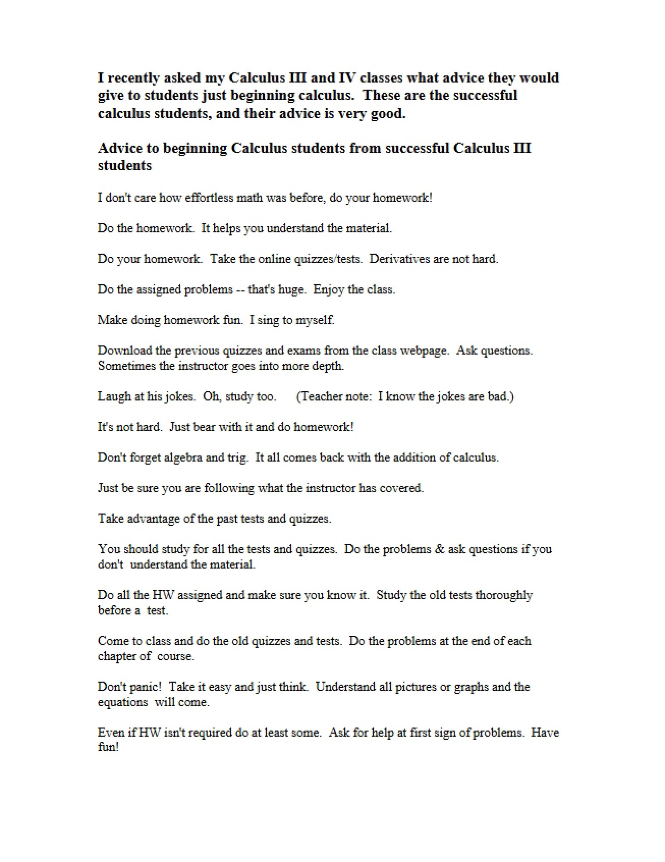 Review Guide for Calc I