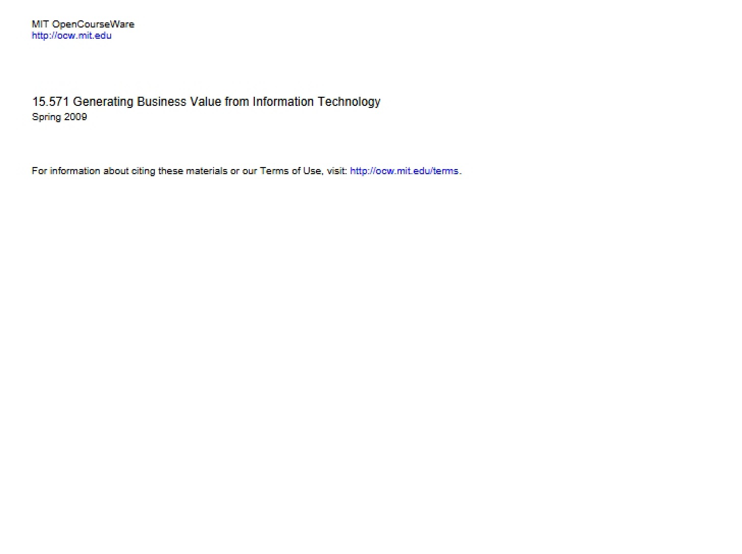 Business Value Generation - 13 Pages