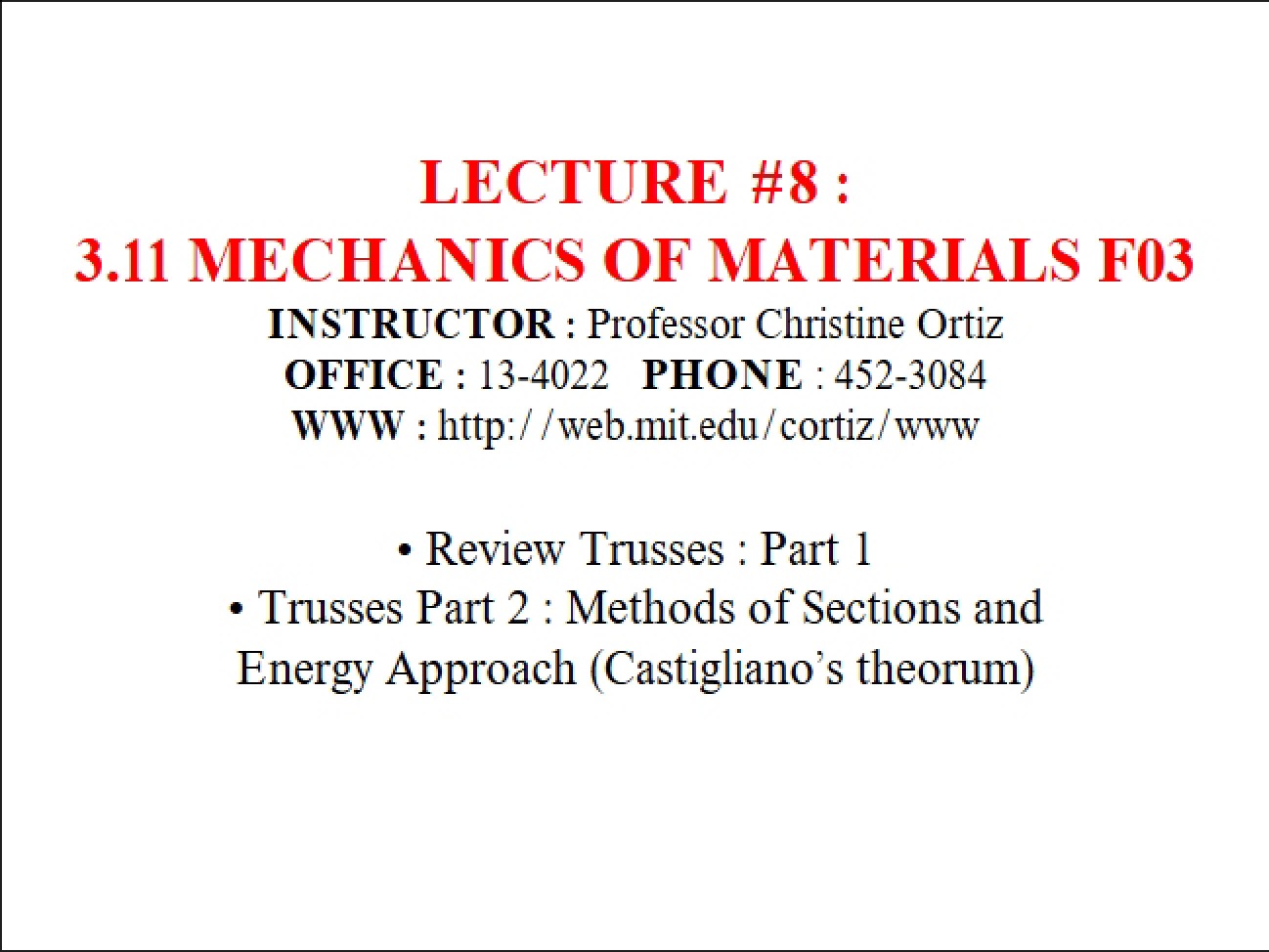Notes on Mechanics of Materials