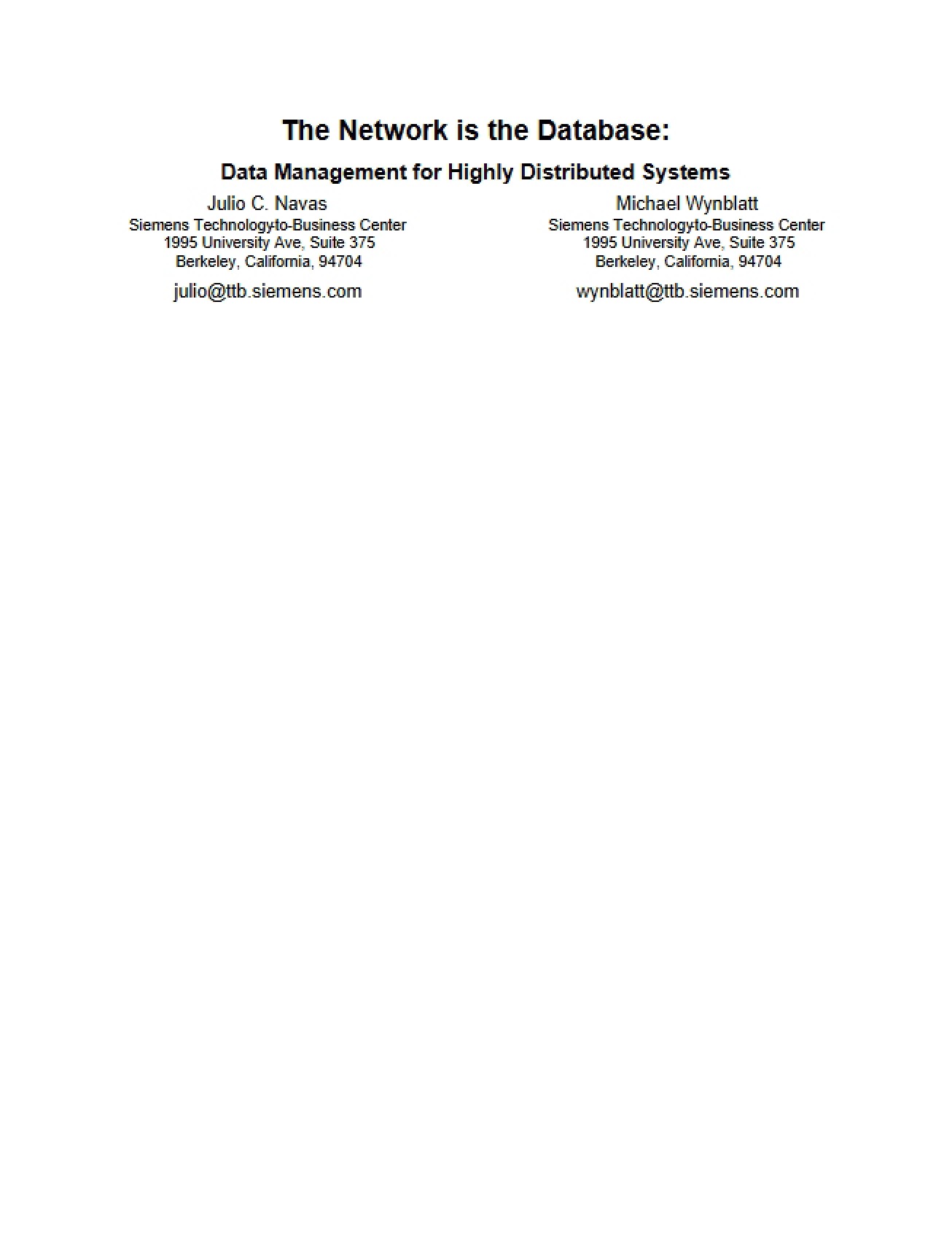 Database as Network