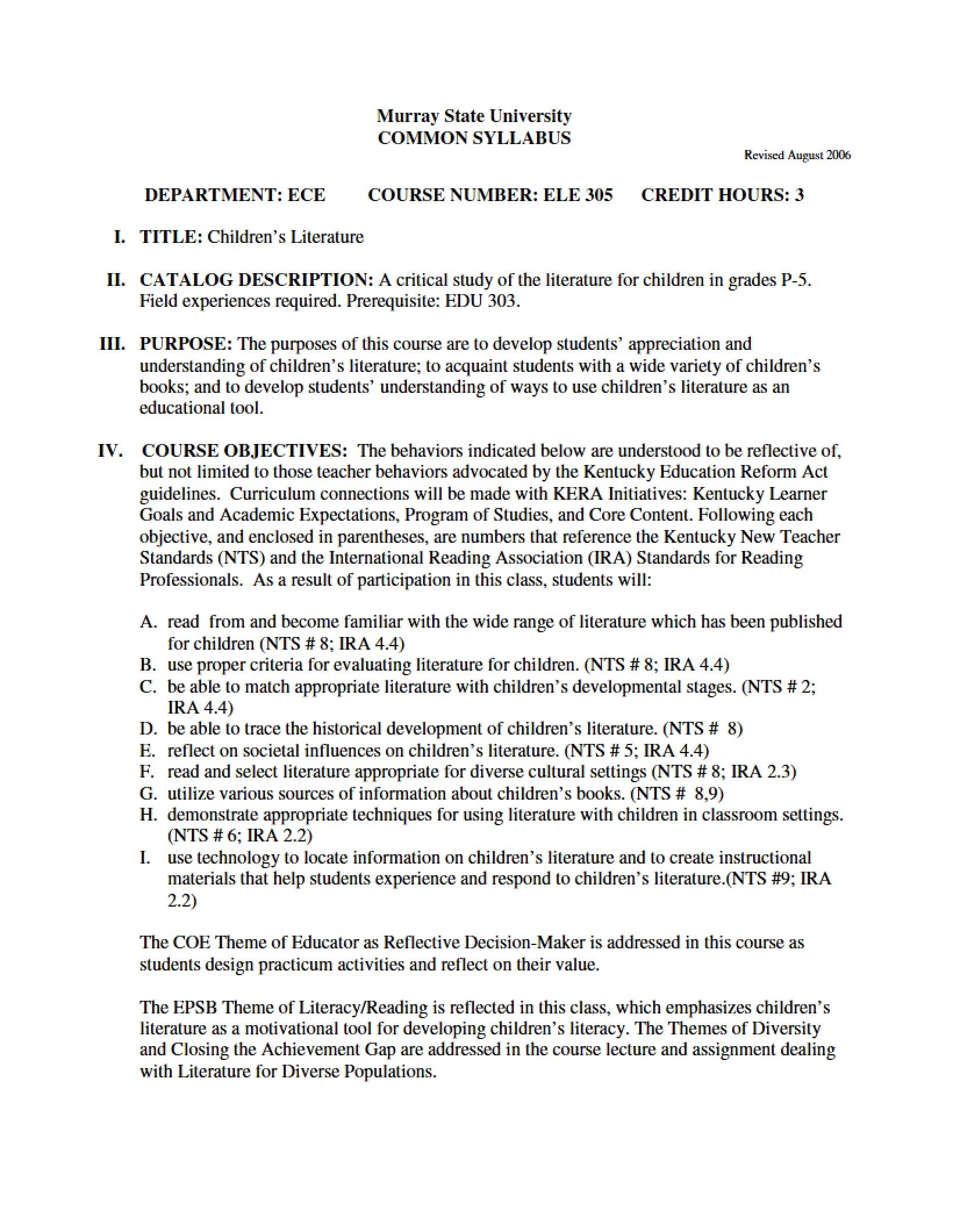 Syllabus - 4 Pages