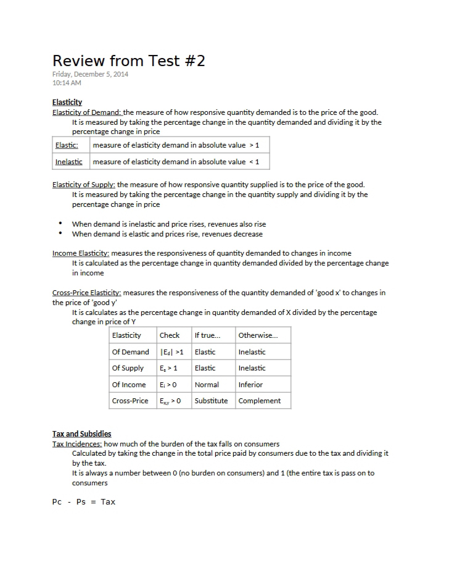 Test Two Review Material