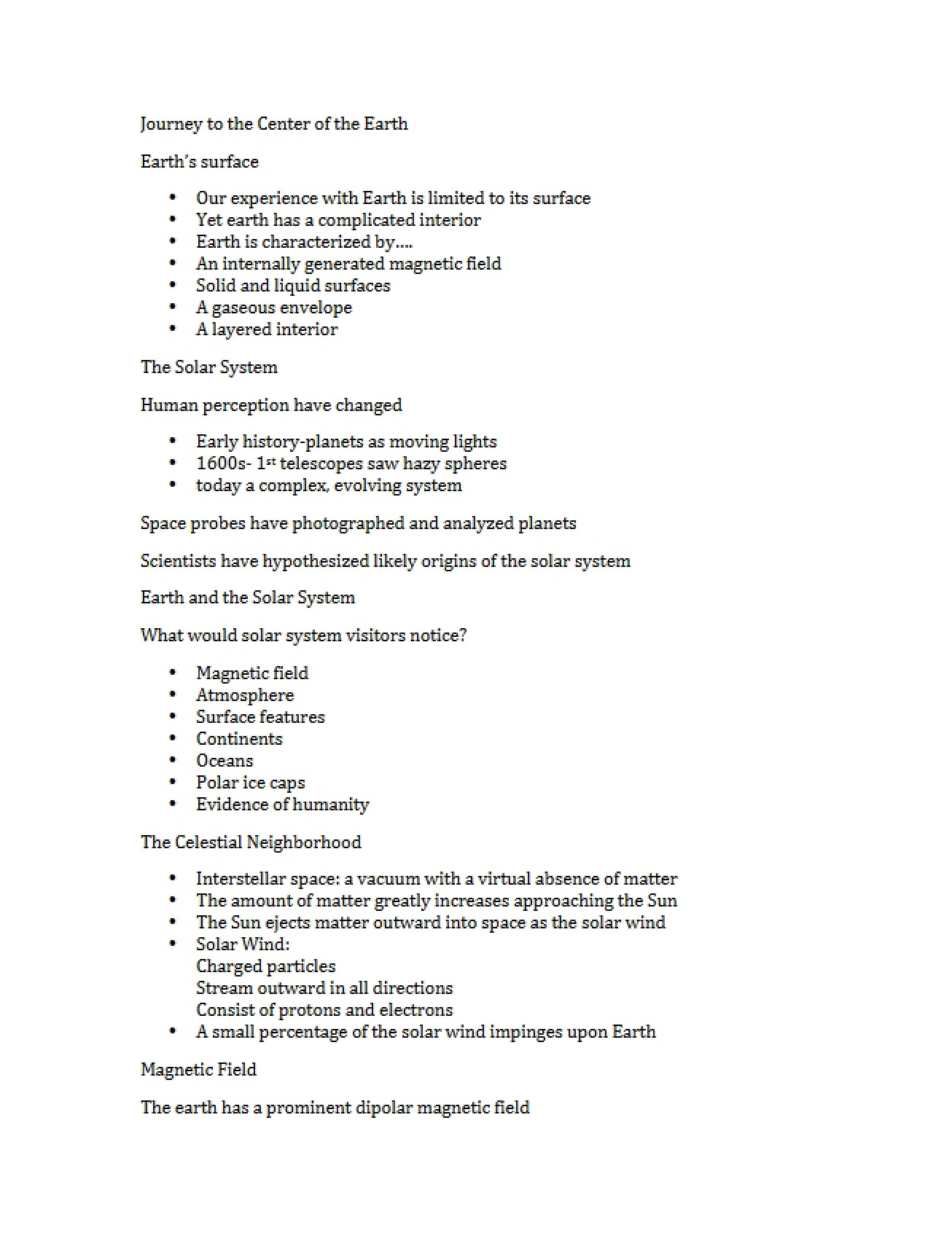 Dynamic Earth General Study Guide