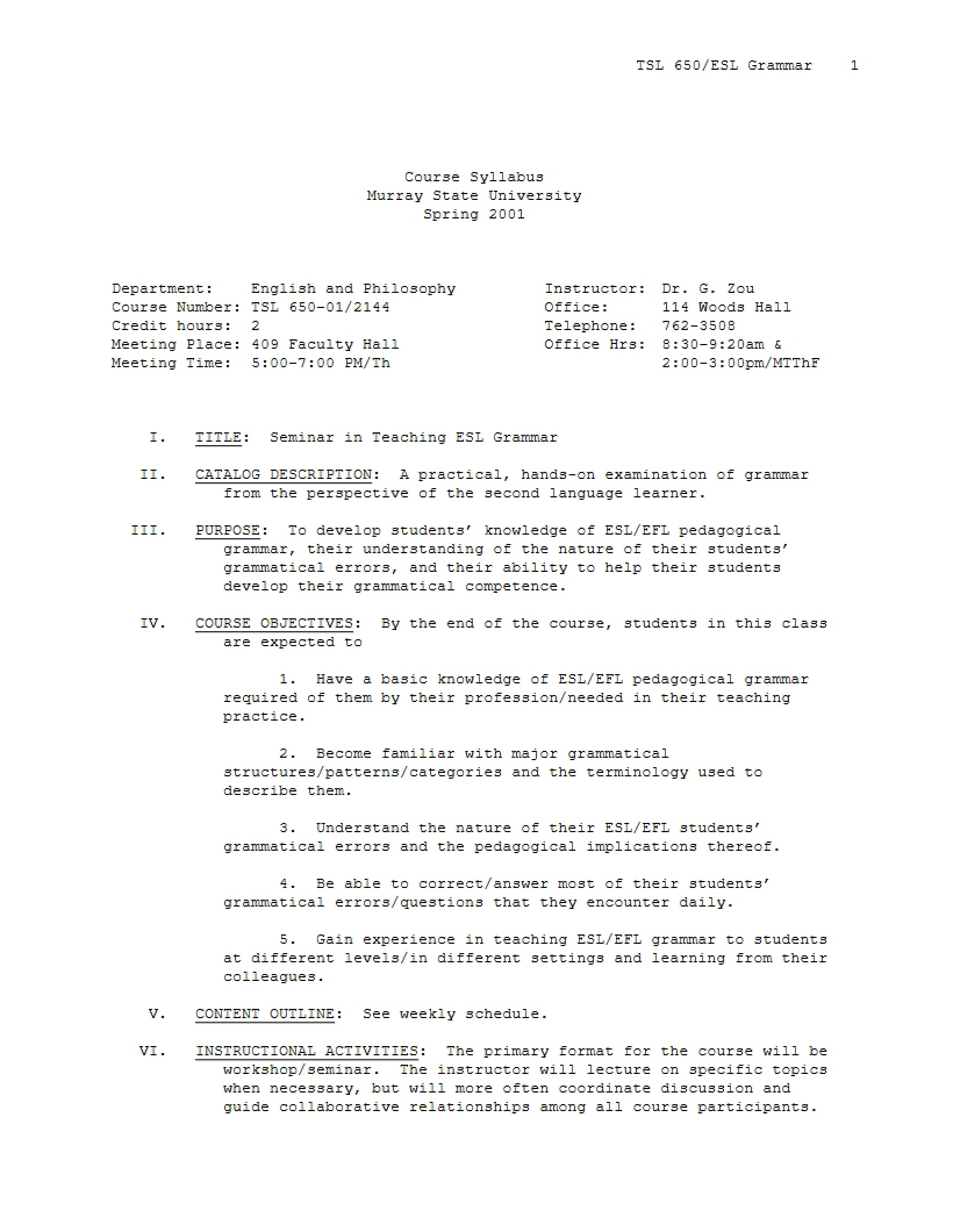 Syllabus