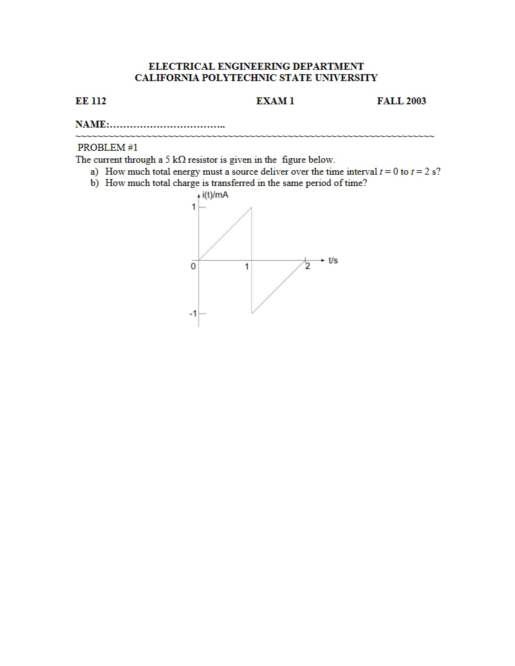 First Exam - Circuit Analysis