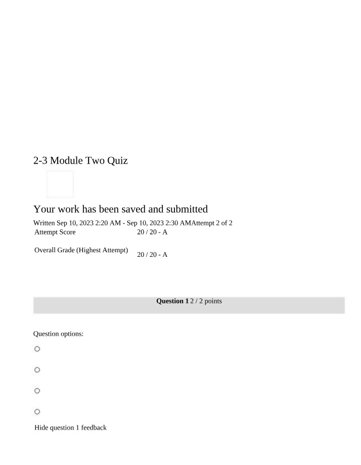 Quiz for Module 2