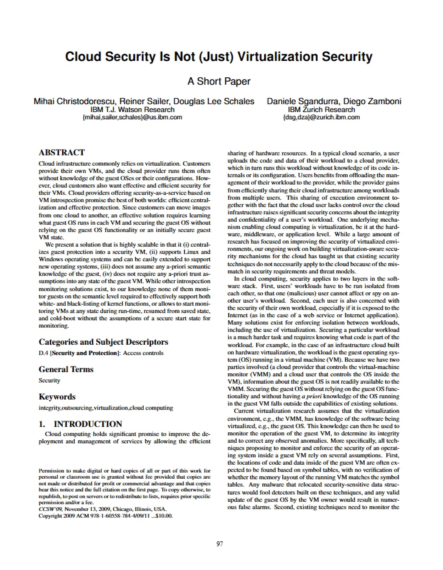 Security in Virtualization