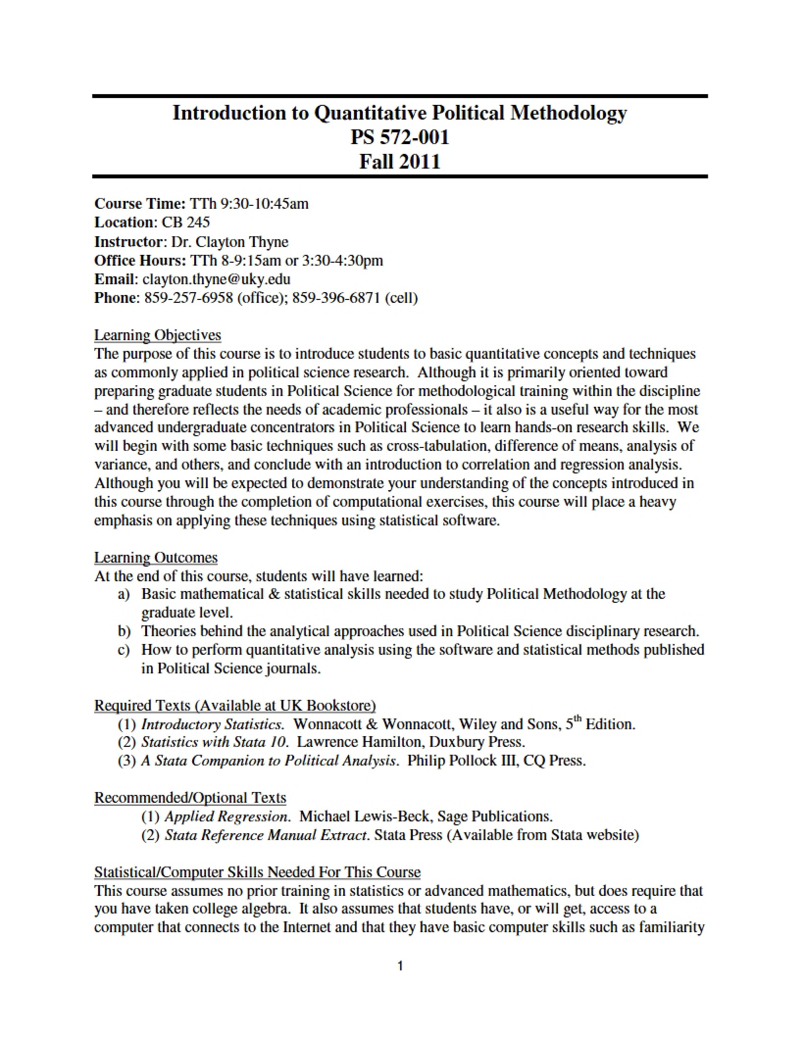 Syllabus for EE 572