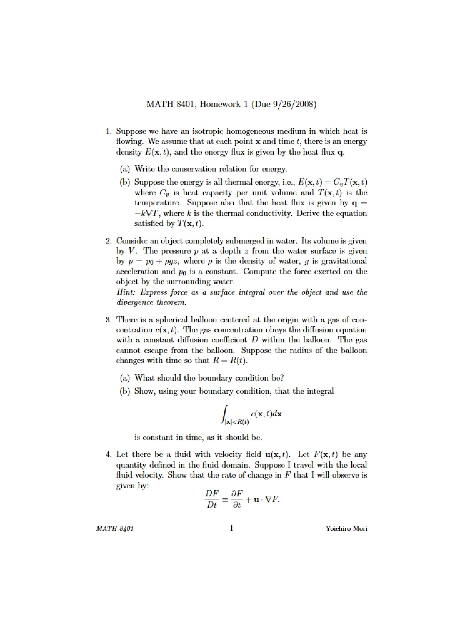 First Homework