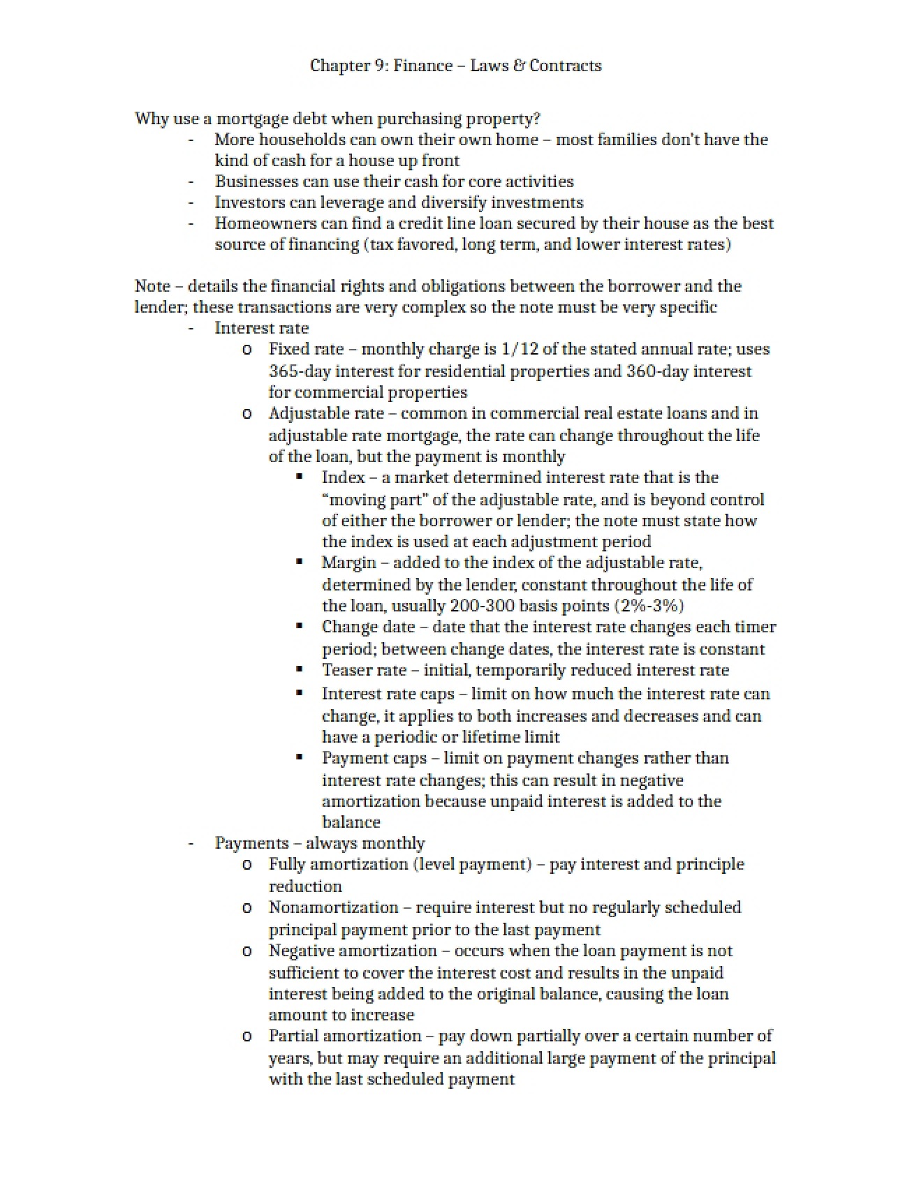Contracts and Finance Laws (Chapter Nine)