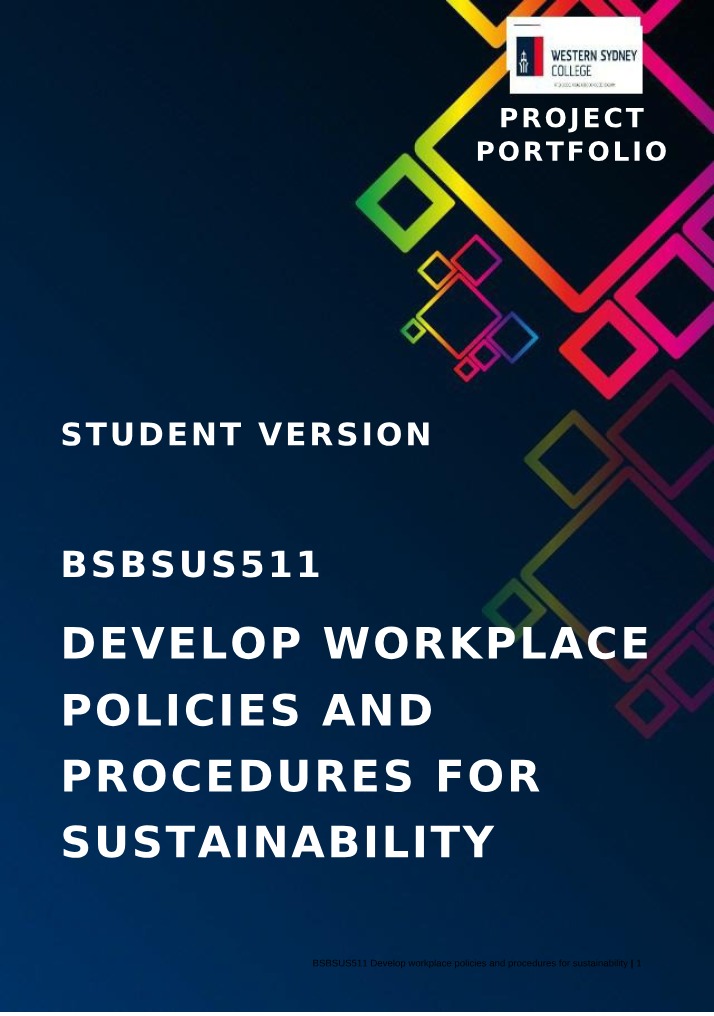 Workplace Policies and Procedures for Sustainability