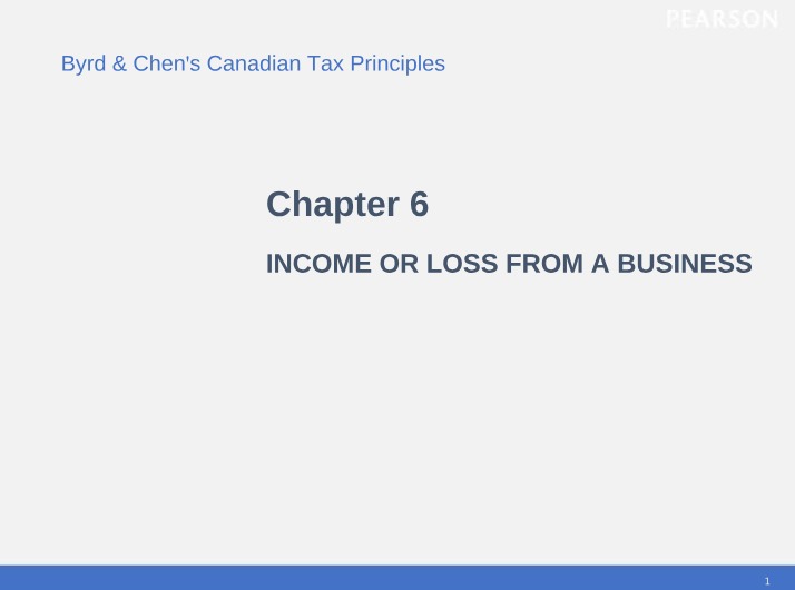 Income or Loss from a Business - Chapter 6