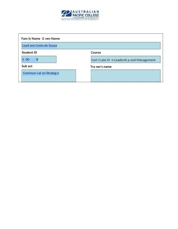 Communication Strategies Assessment 2