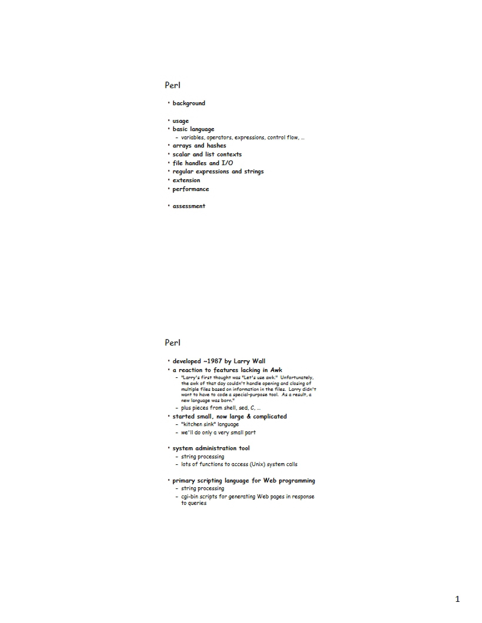 Perl Scripting