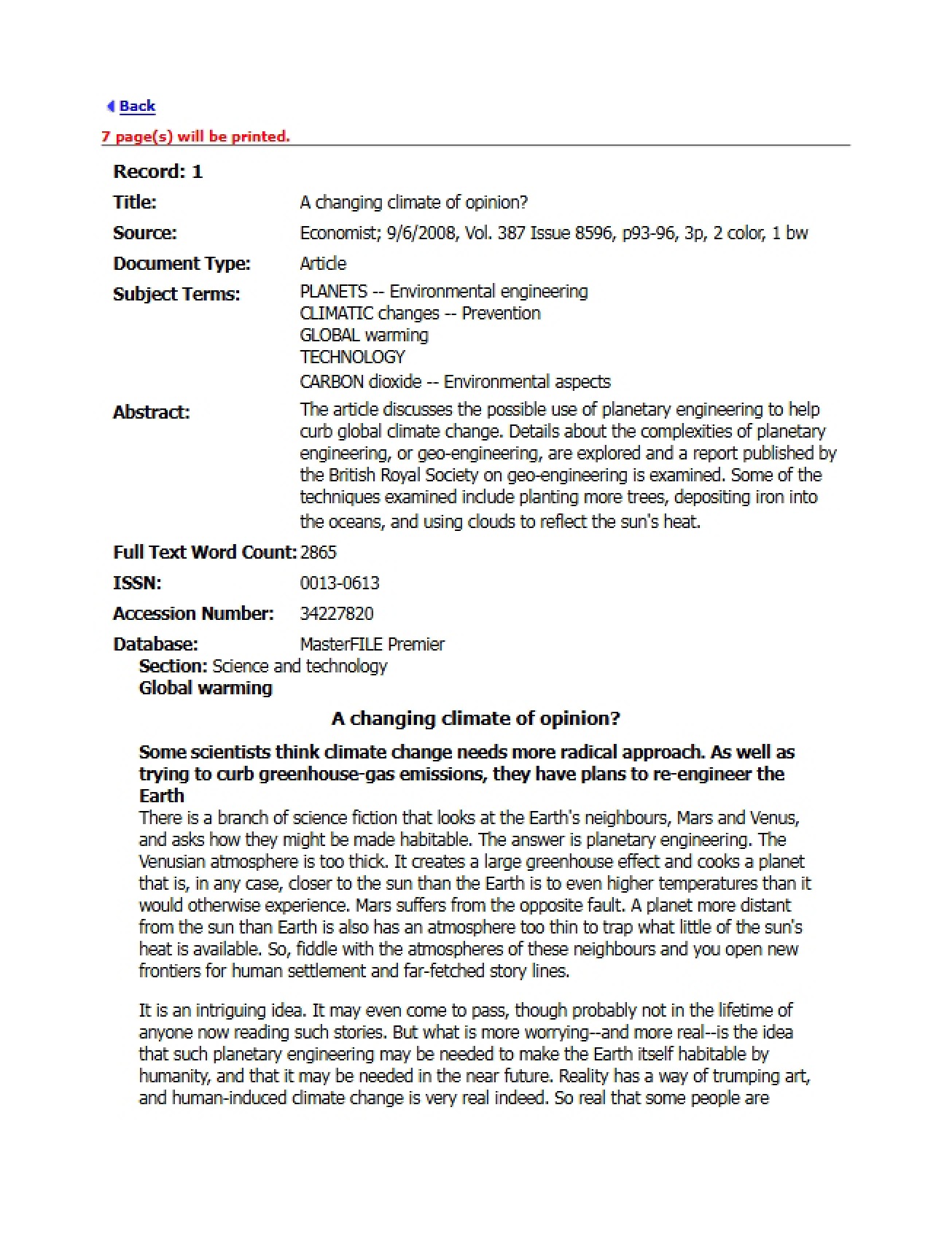 Examination Notes