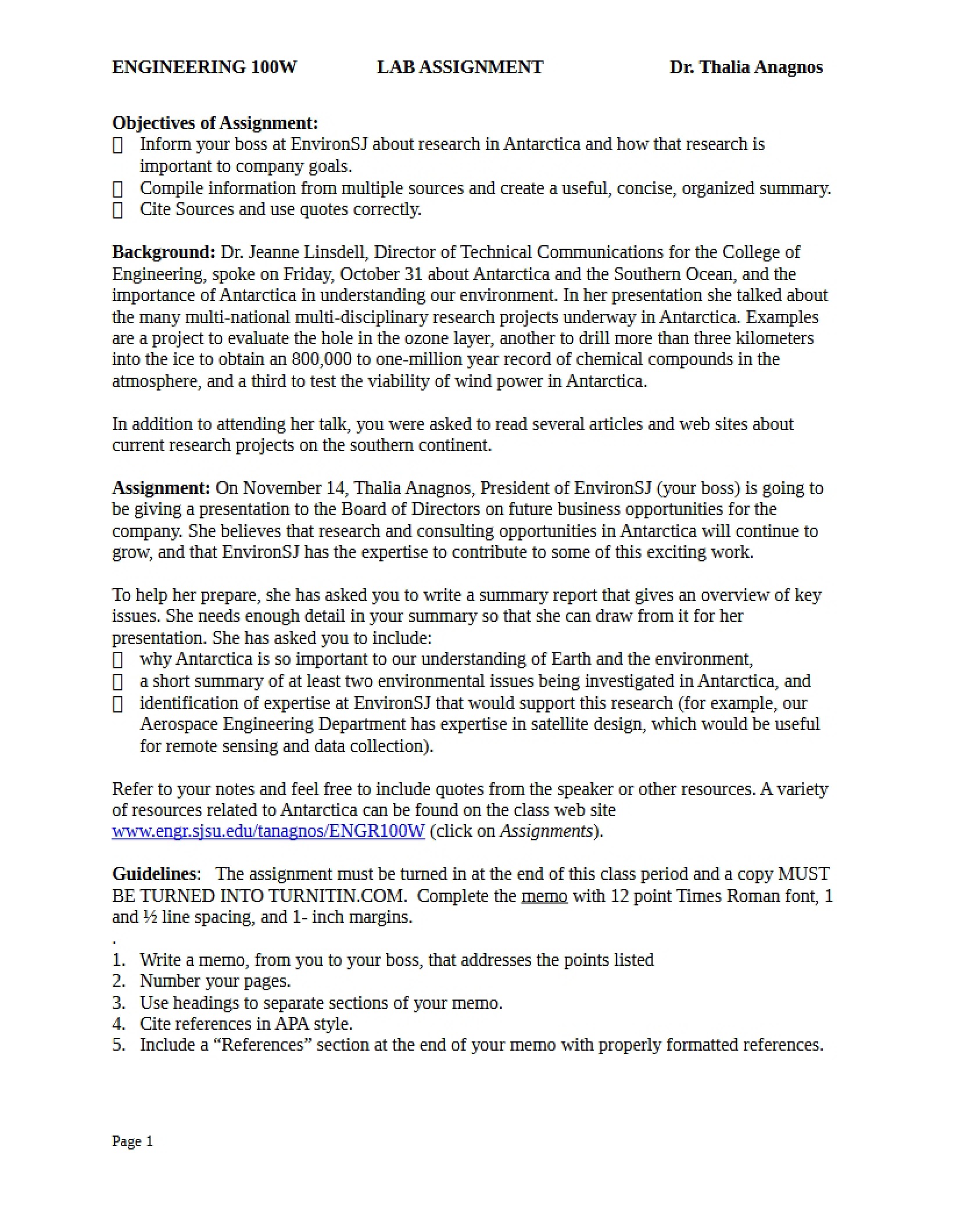 Engineering Reports Lab Task