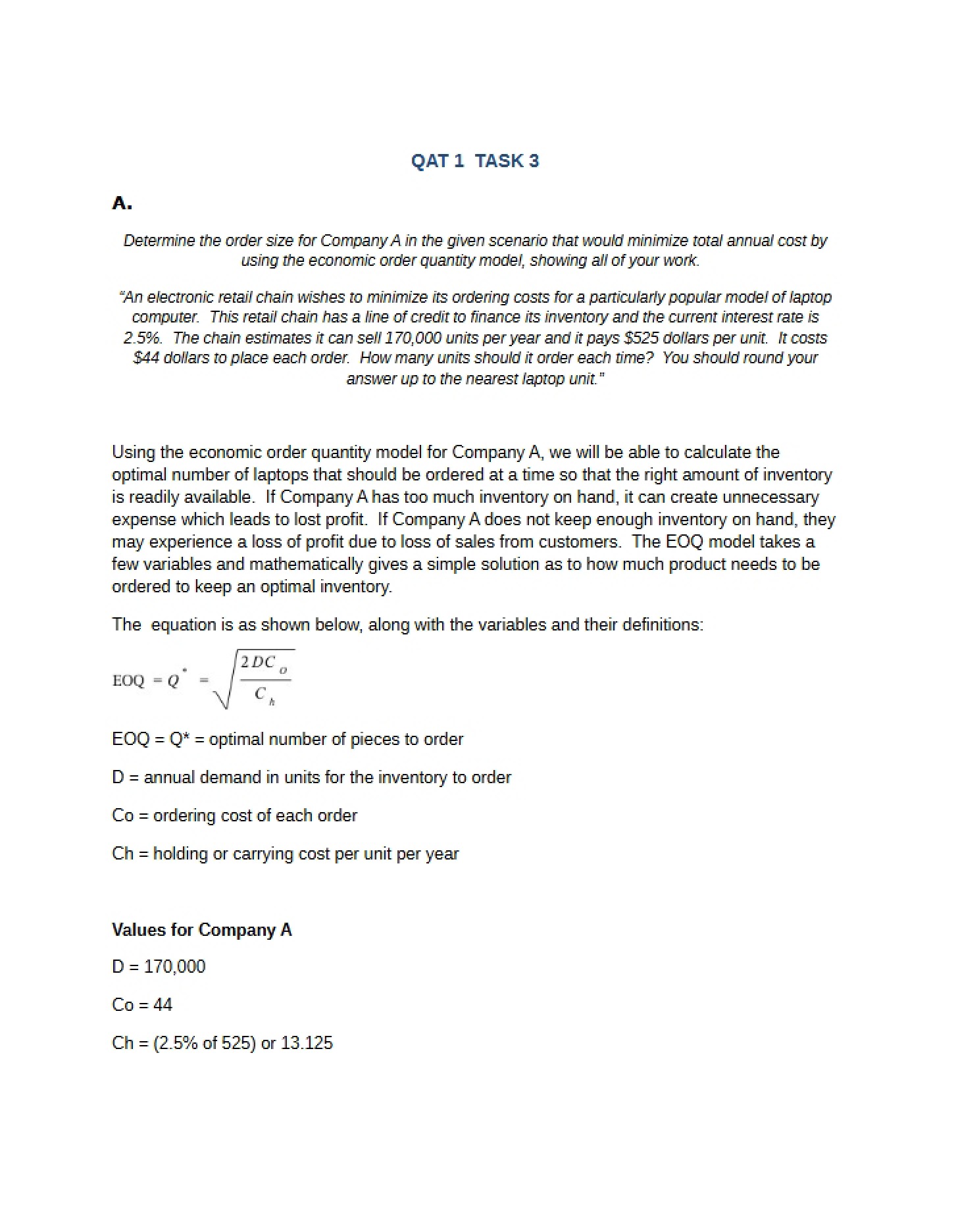 Task 3 for QAT 1