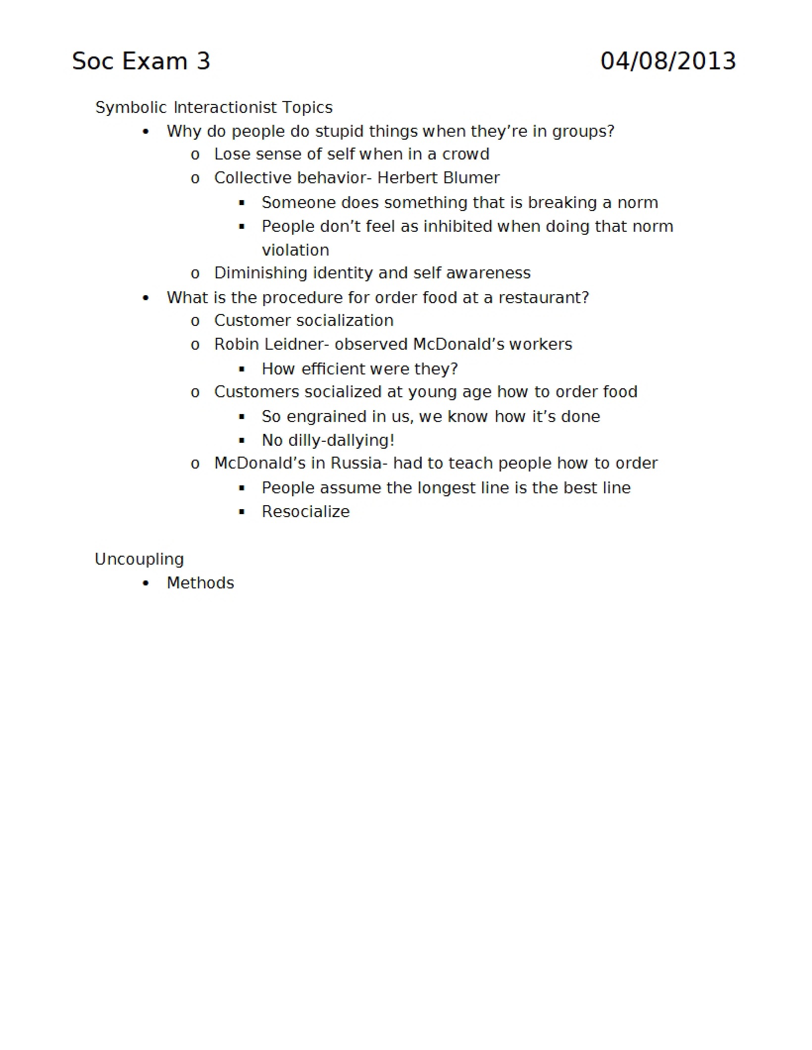 Exam Three