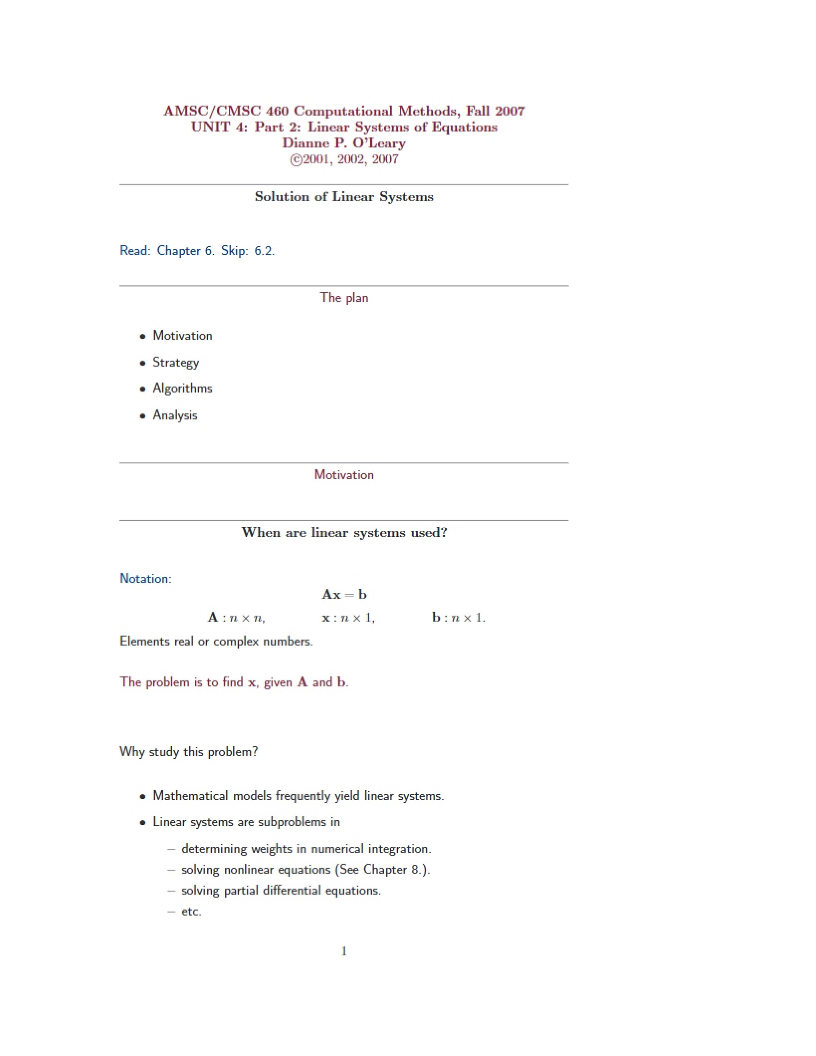 Equations of Linear Systems Part 2