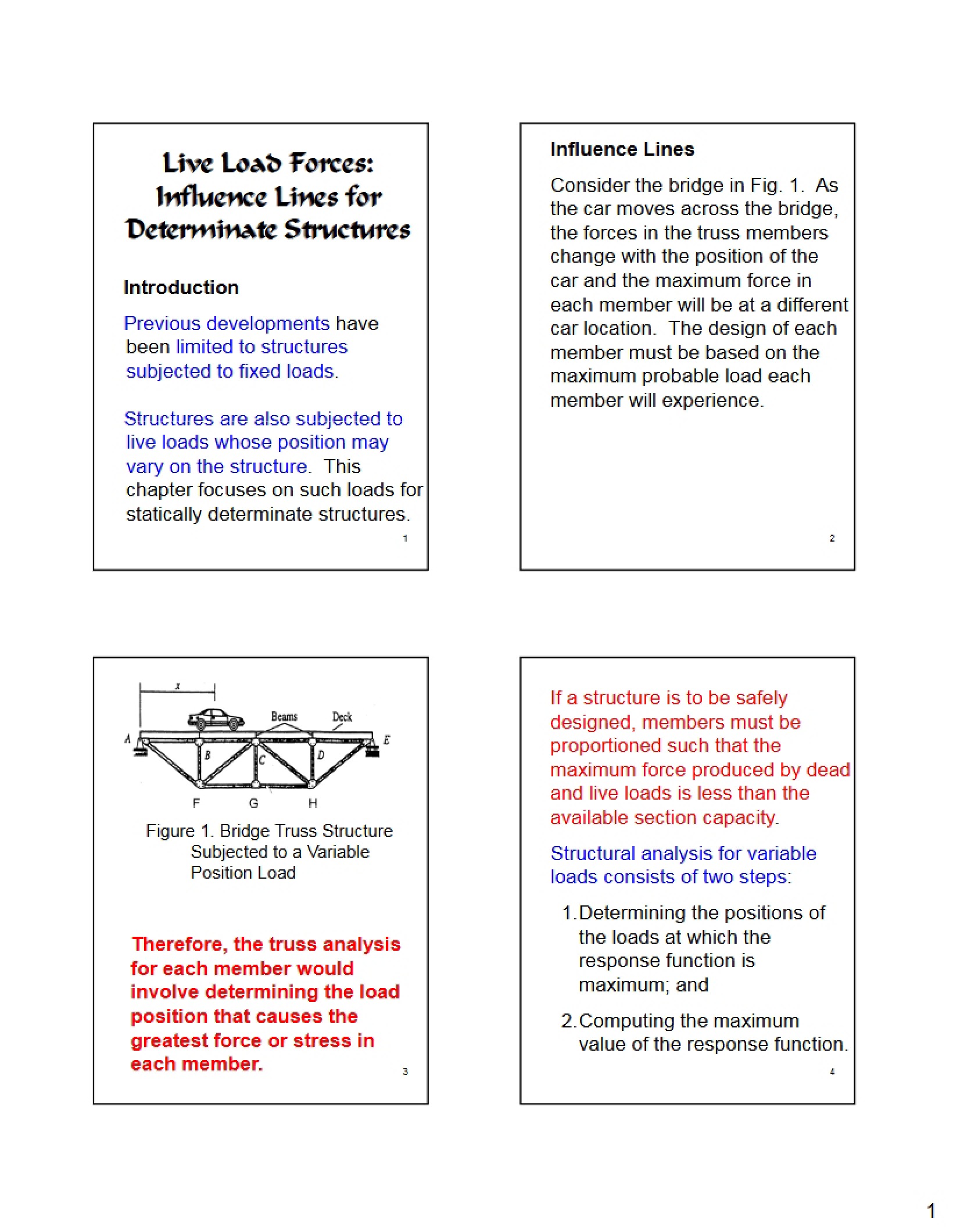 Diagrams of Influence Lines (L8)