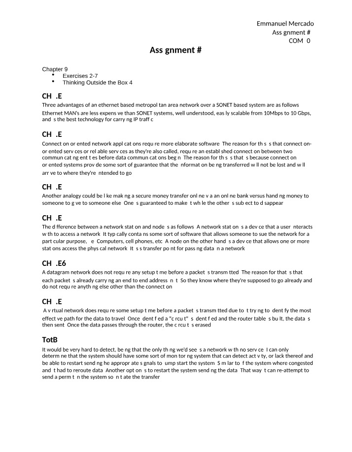 COM 309 Assignment 5