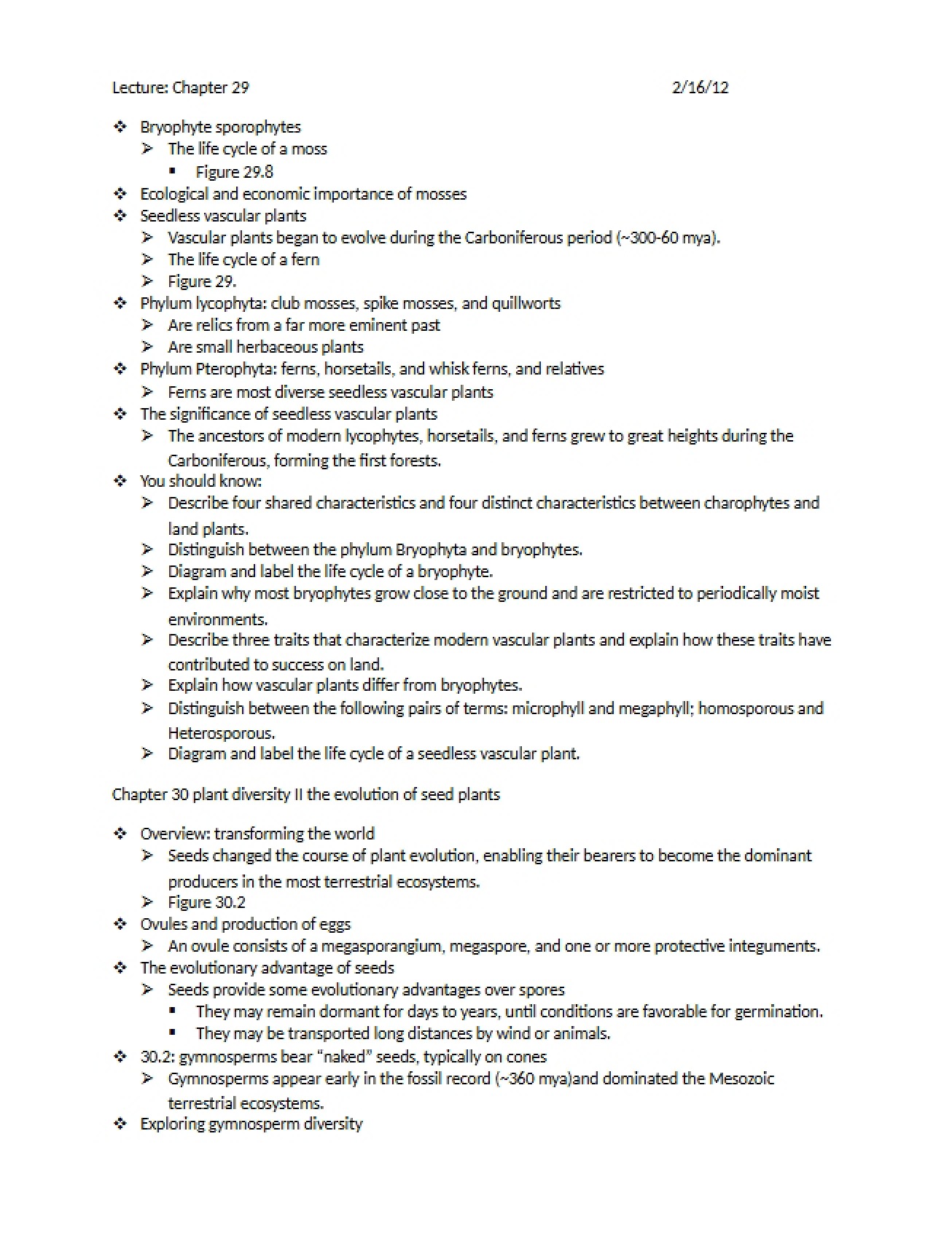 Second Test for Introductory Biology II