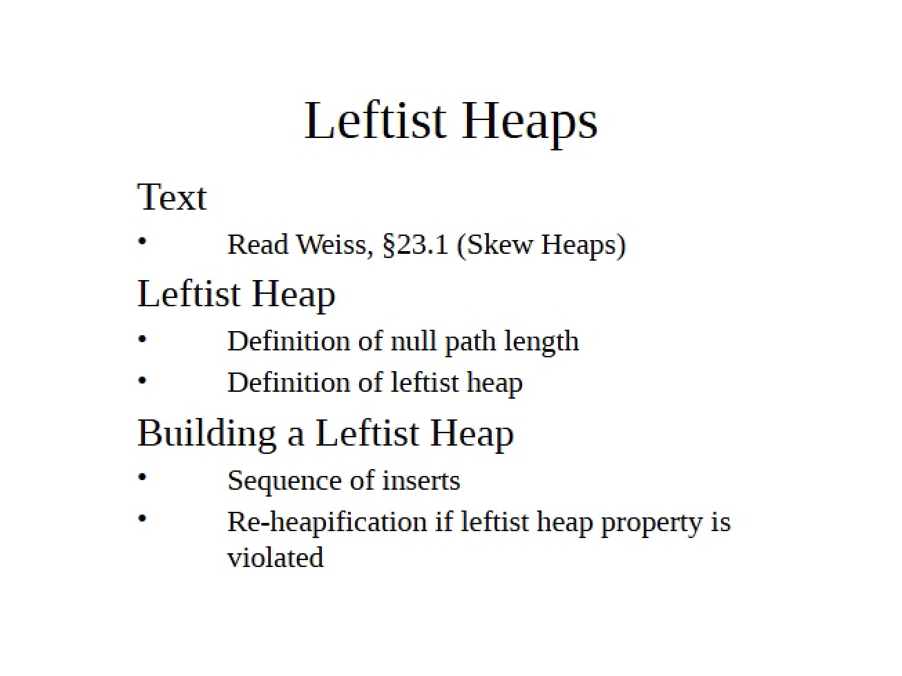 Heaps of Leftist Type