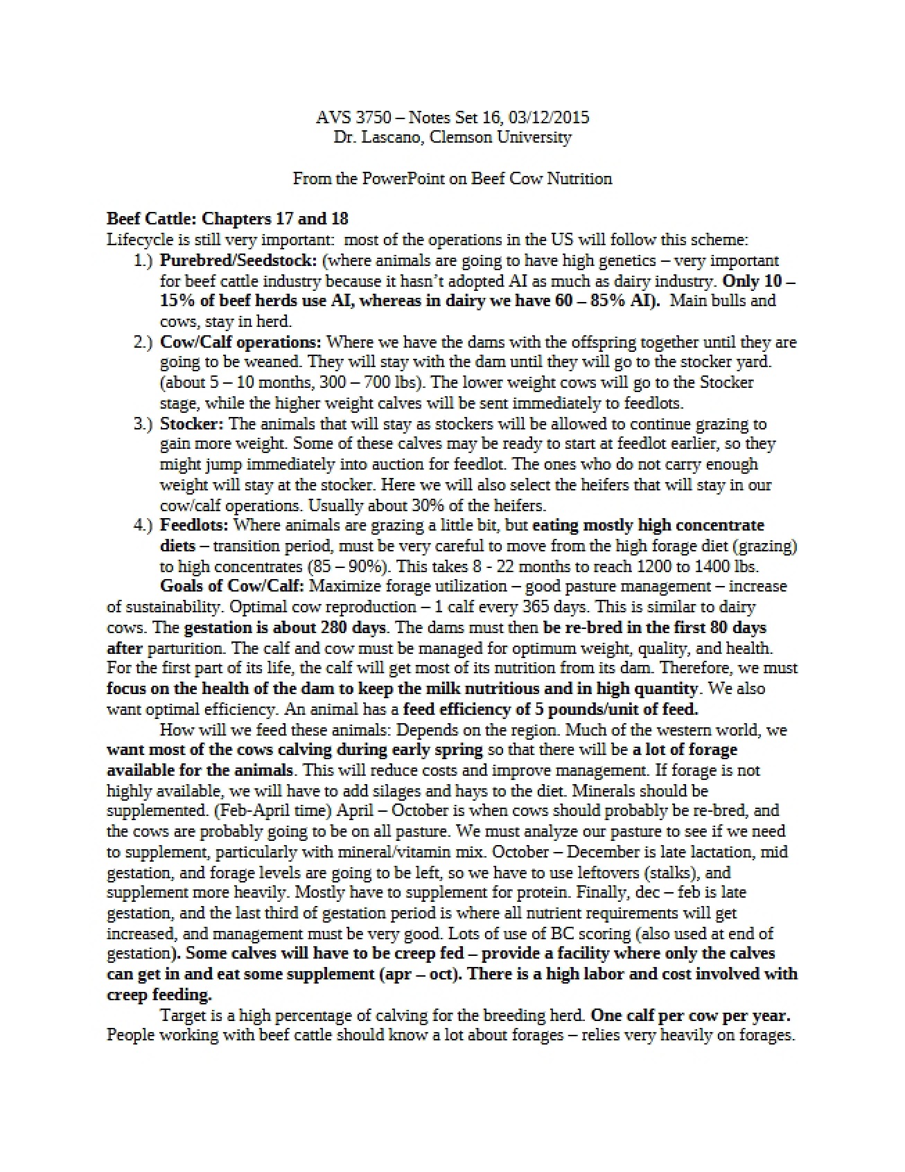 Beef Cattle - Chapter 17