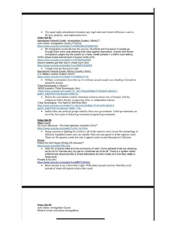 Court Systems and Related Topics - Video Notes