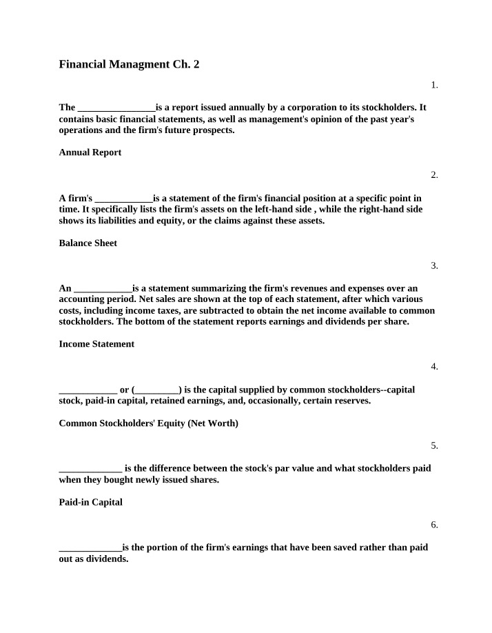 Chapter 2 - Financial Management