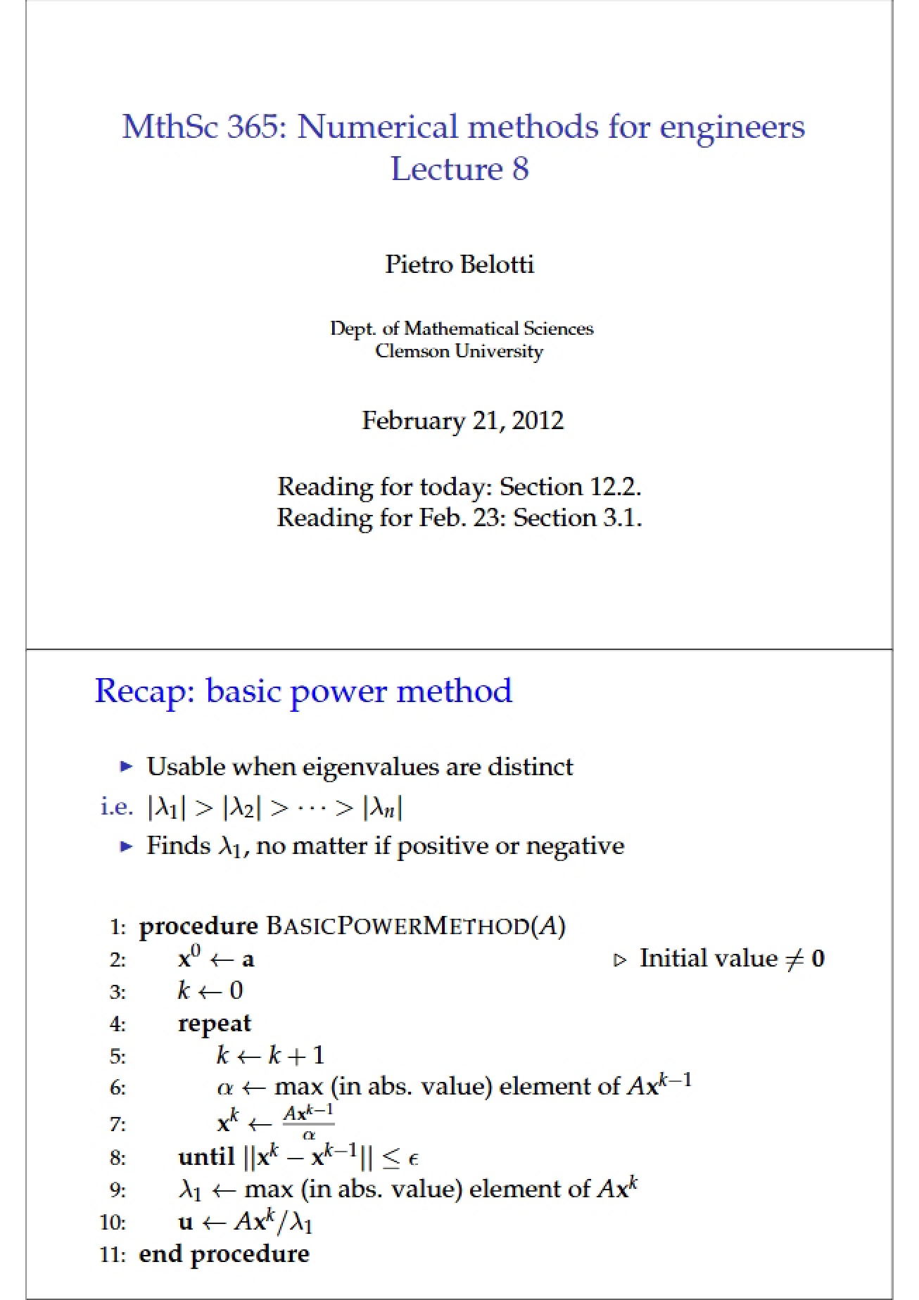 Lecture Notes on Numerical Methods