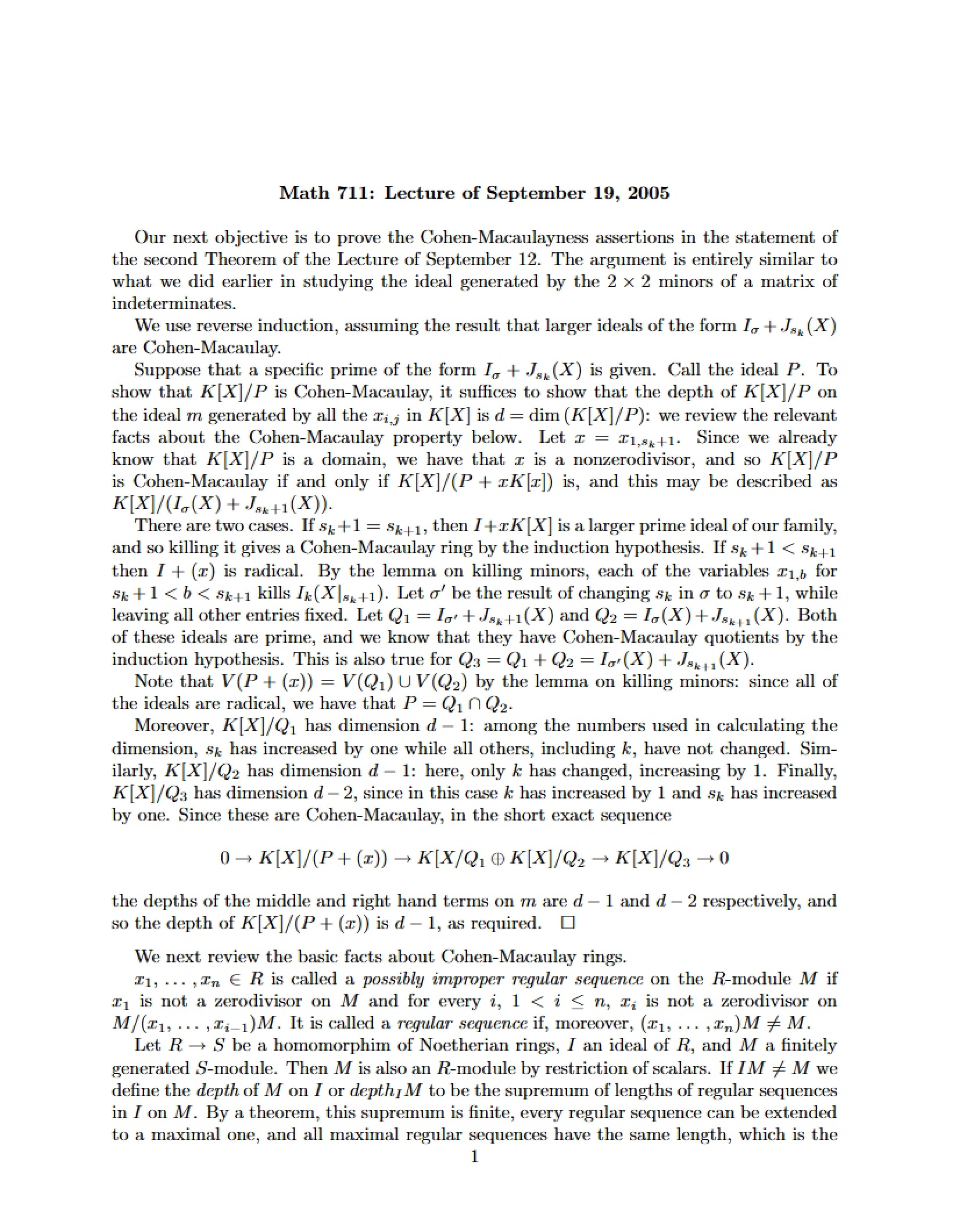 Lecture Notes 7