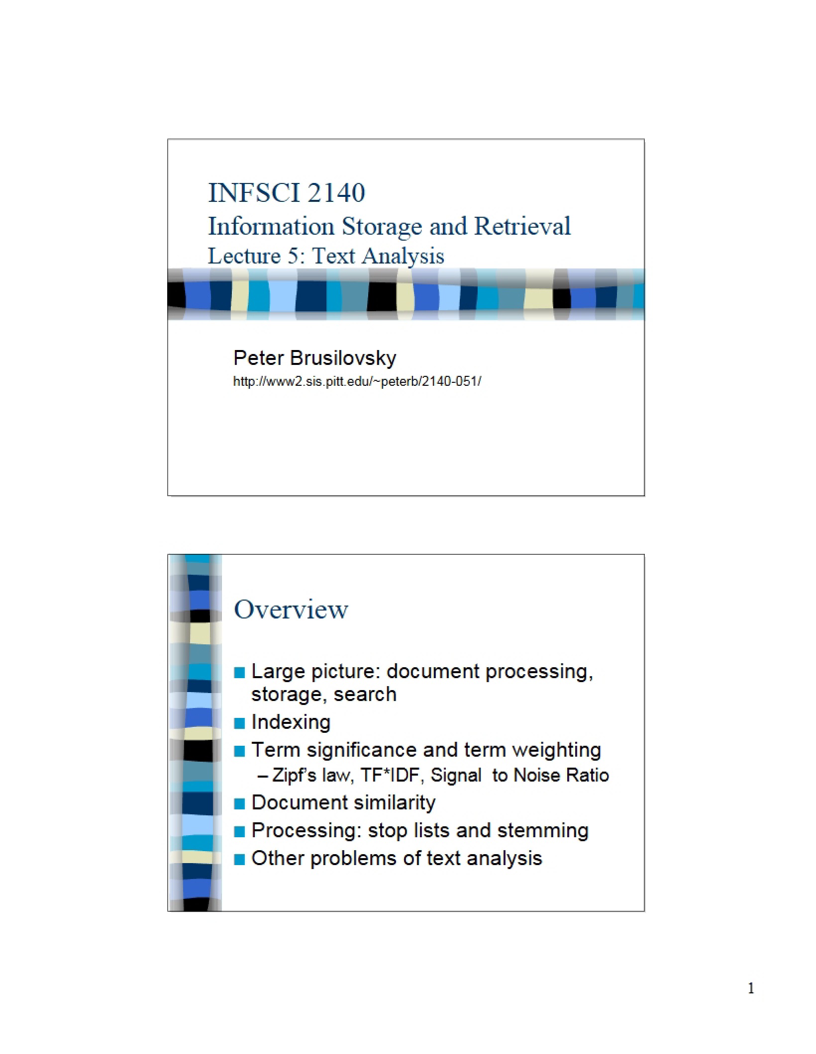 Analysis of Text
