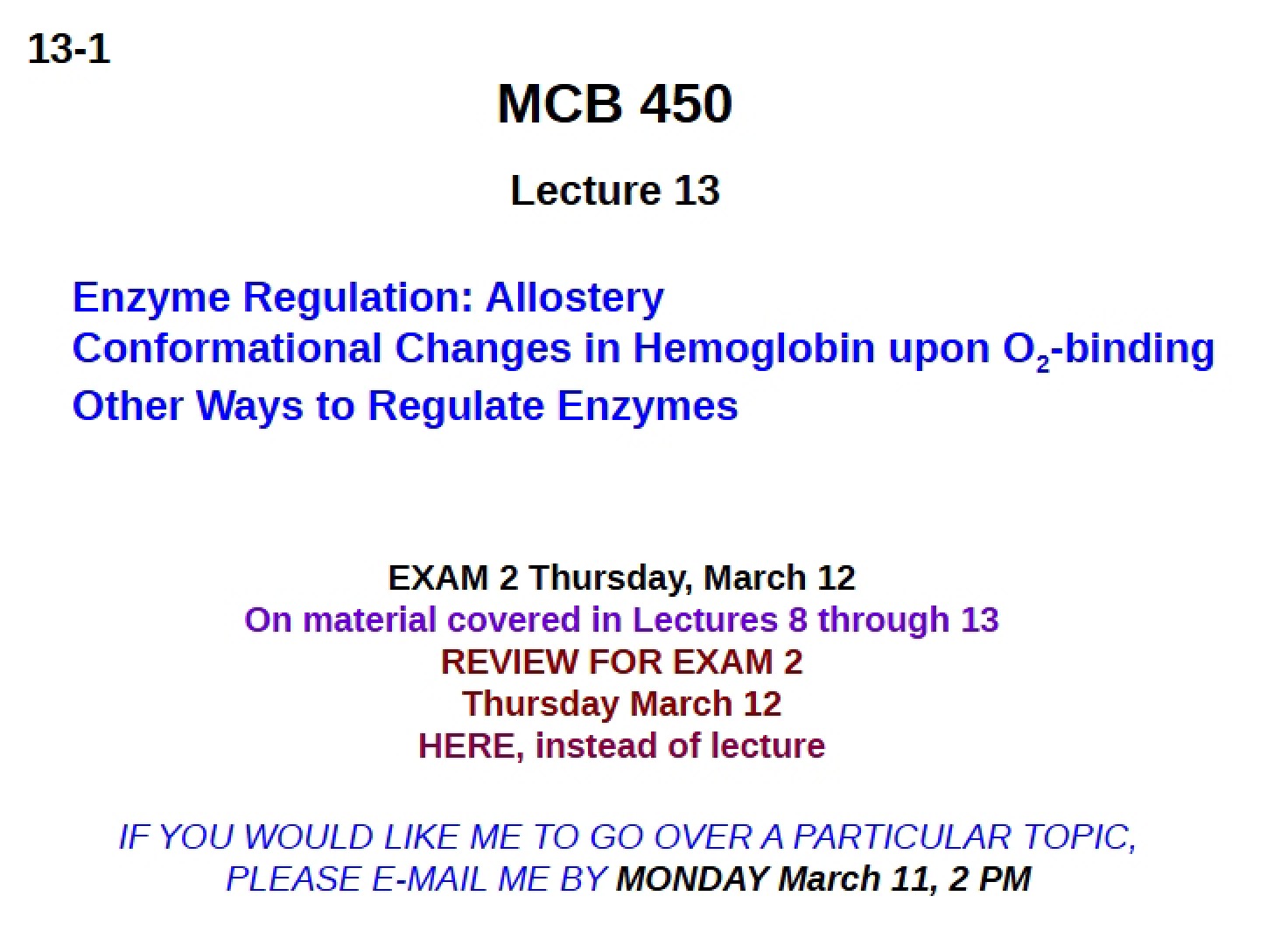 Lecture 13 Notes (Spring 15)