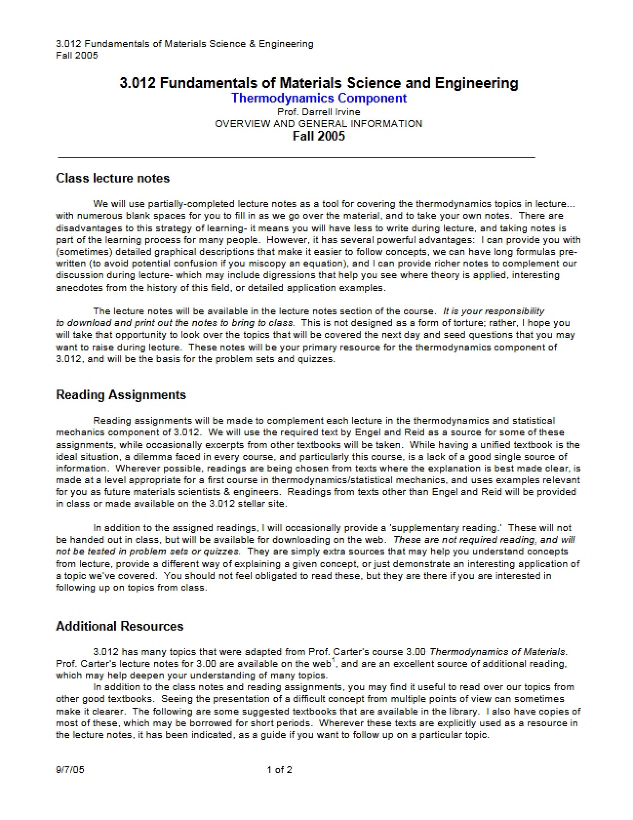 Course Syllabus