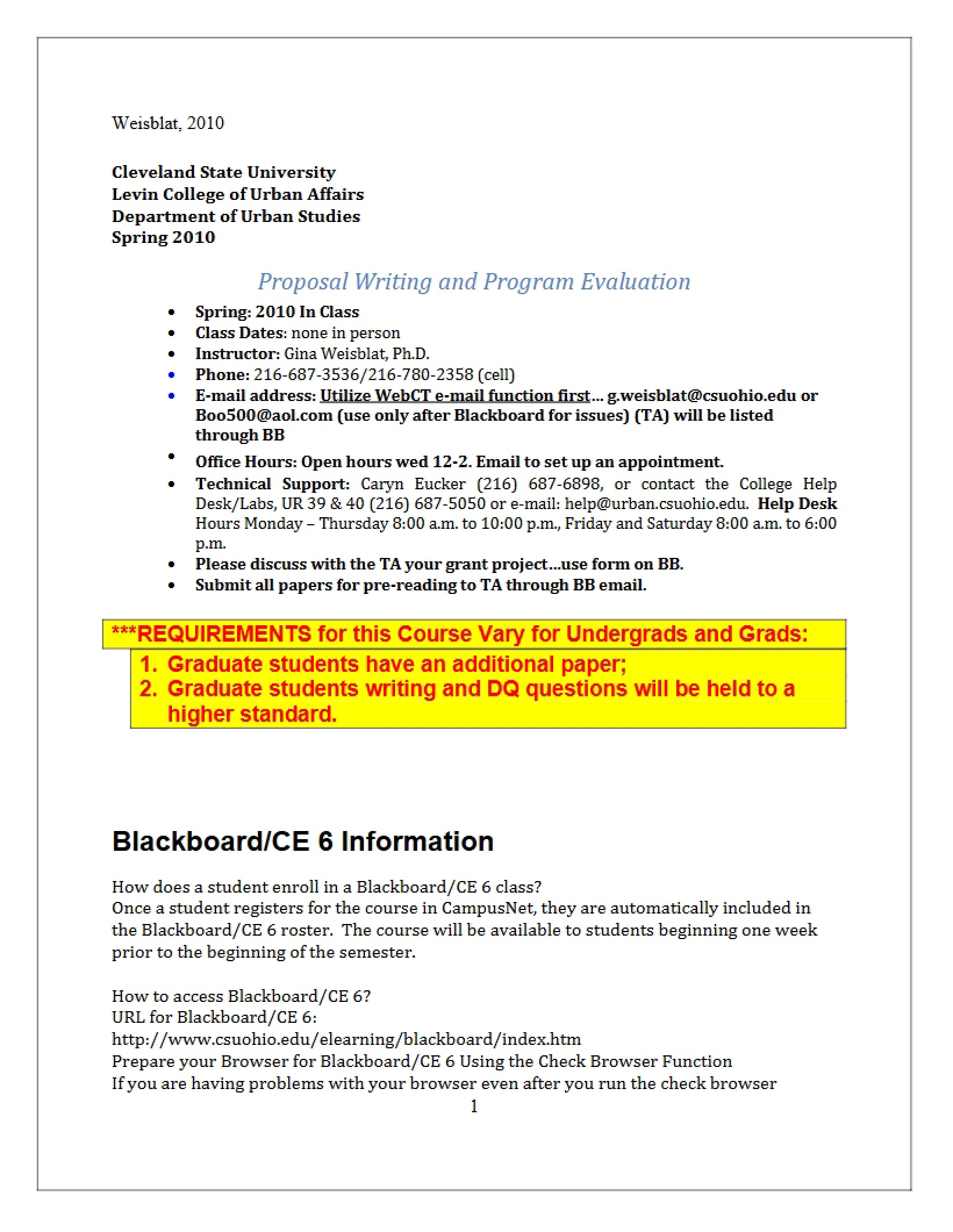 Writing Proposals Class Outline