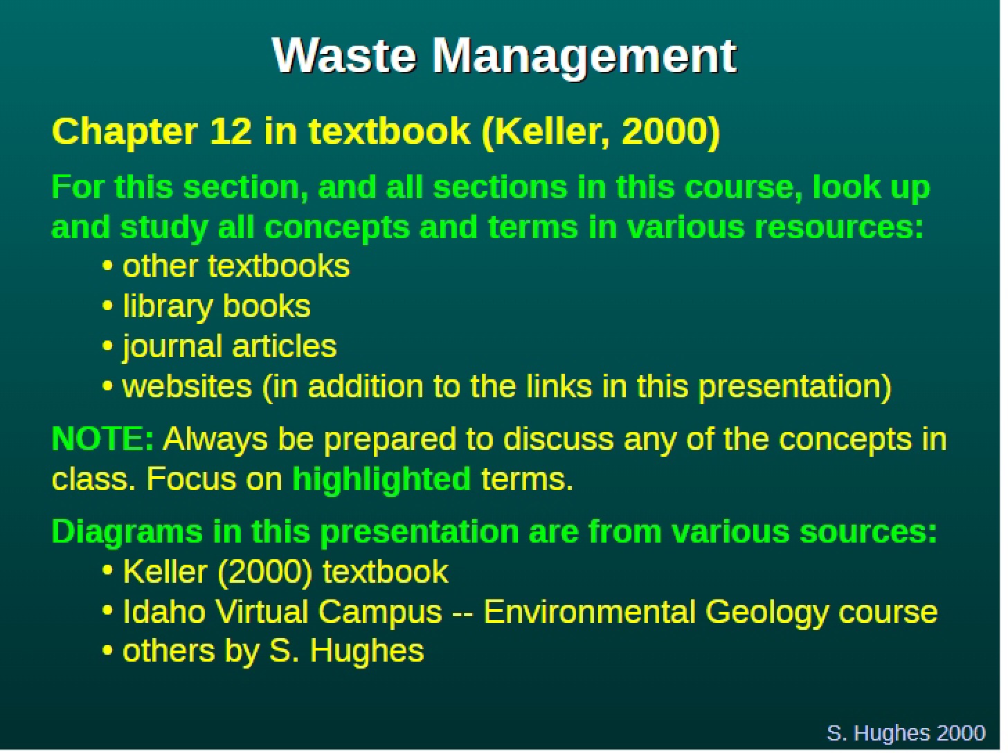 Management of Waste