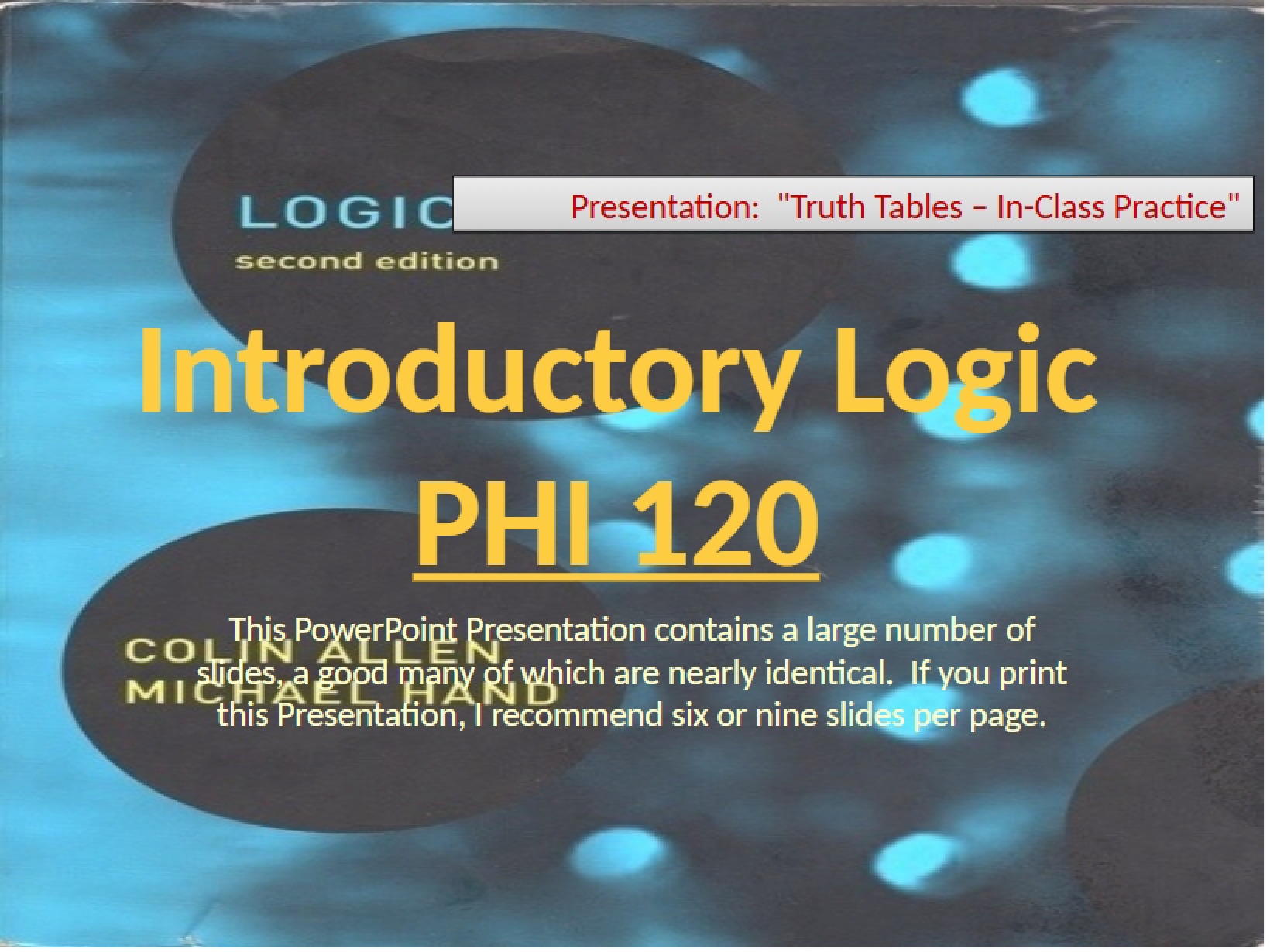 Logic Introduction - 16 Pages