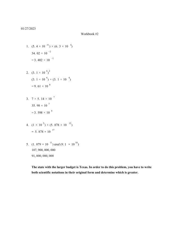 MATH128 Workbook 2