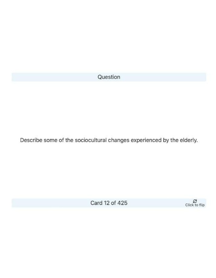 The Elderly - Sociocultural Changes Experienced