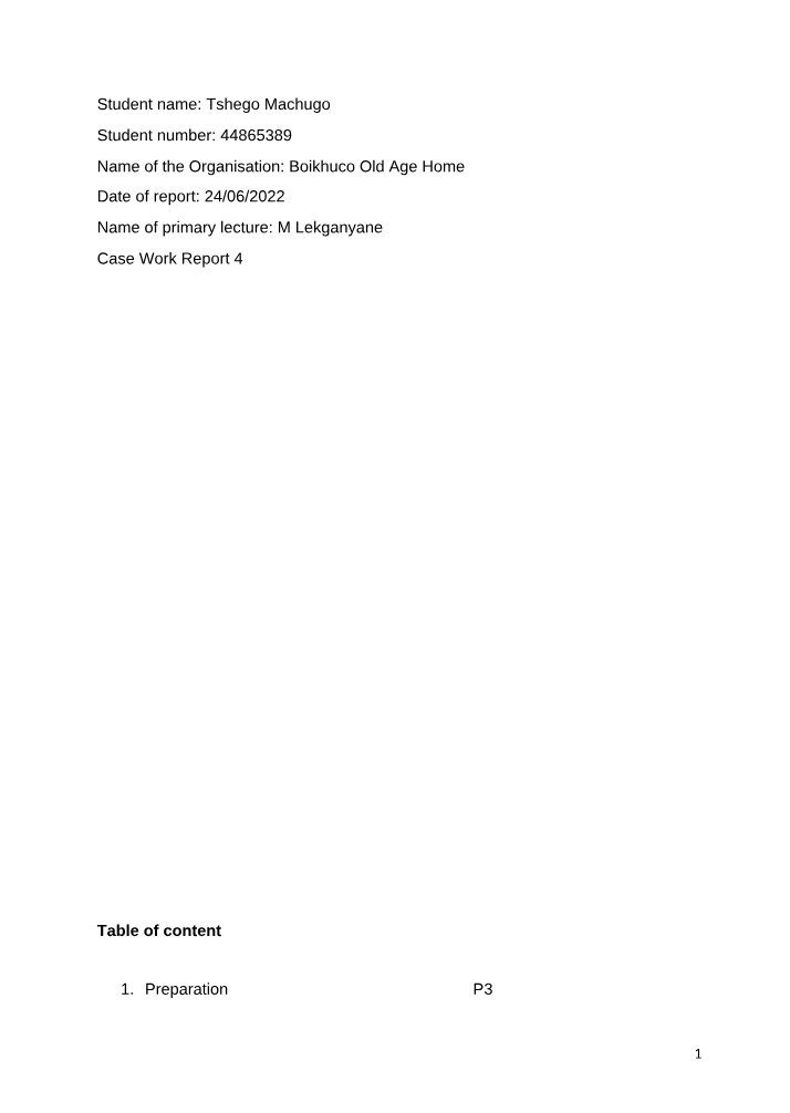 Report 4 - Case Work