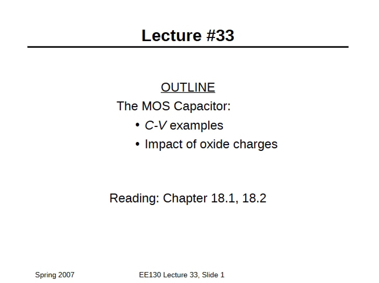 Lecture Overview