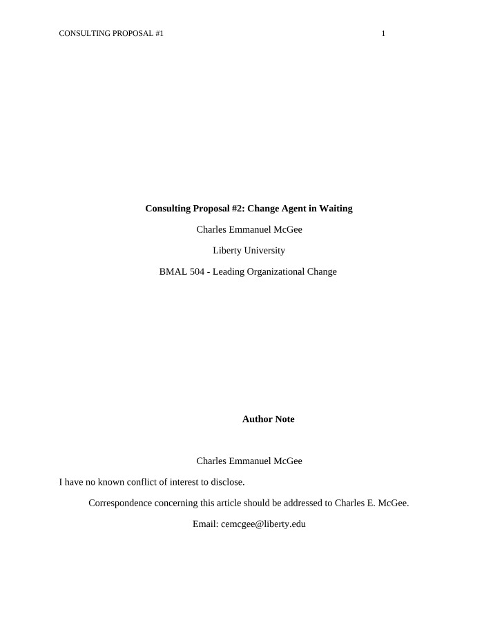 Change Agent in Waiting - Consulting Proposal 2