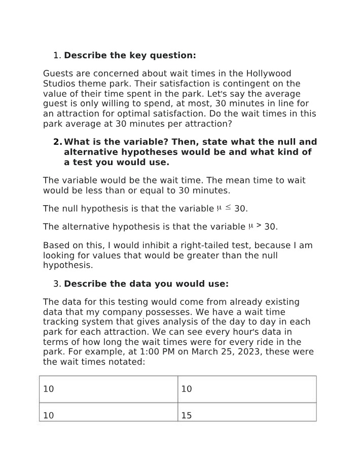 Analyzing Wait Times at Hollywood Studios