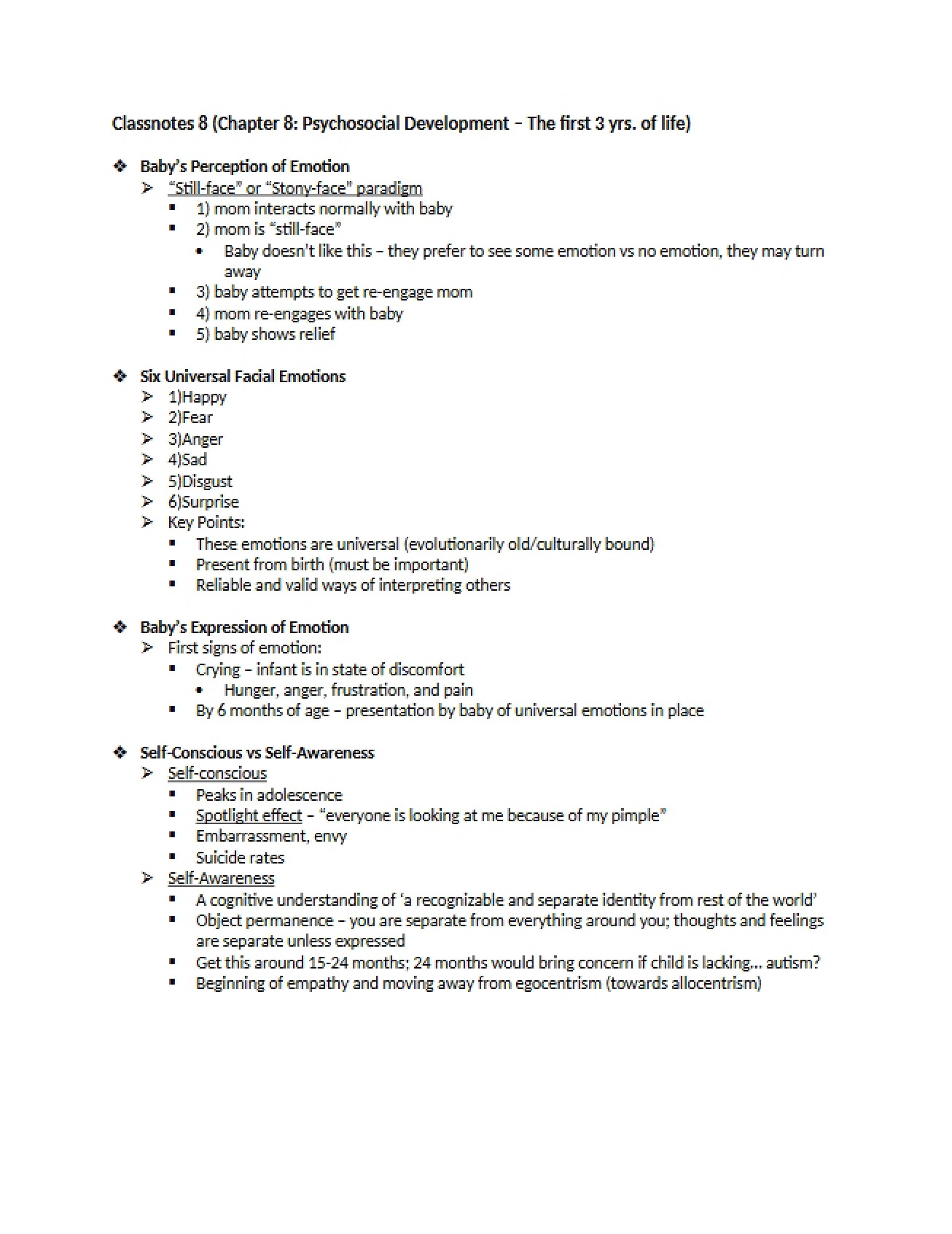Class Notes Set 8